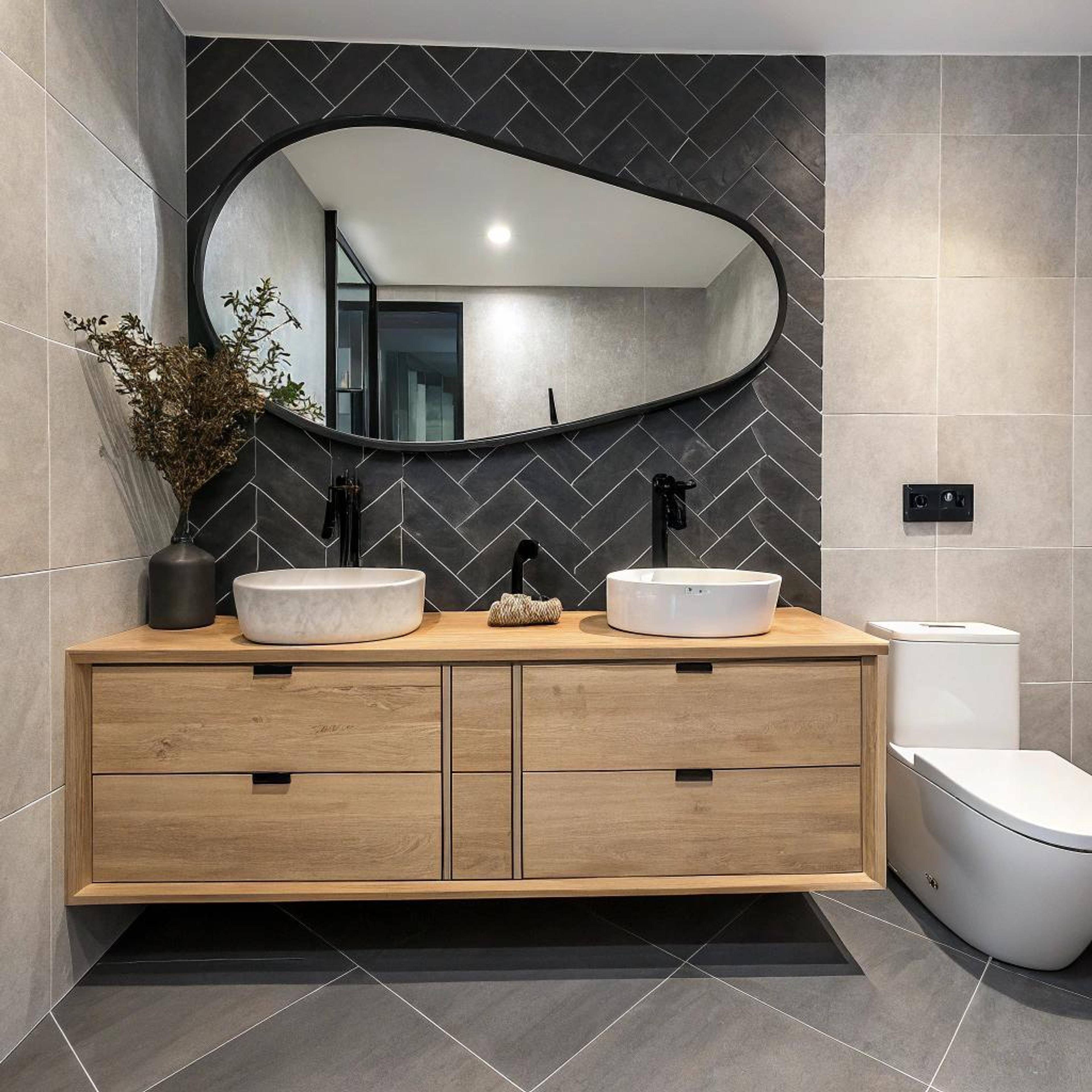 Strakke look met houtdetails