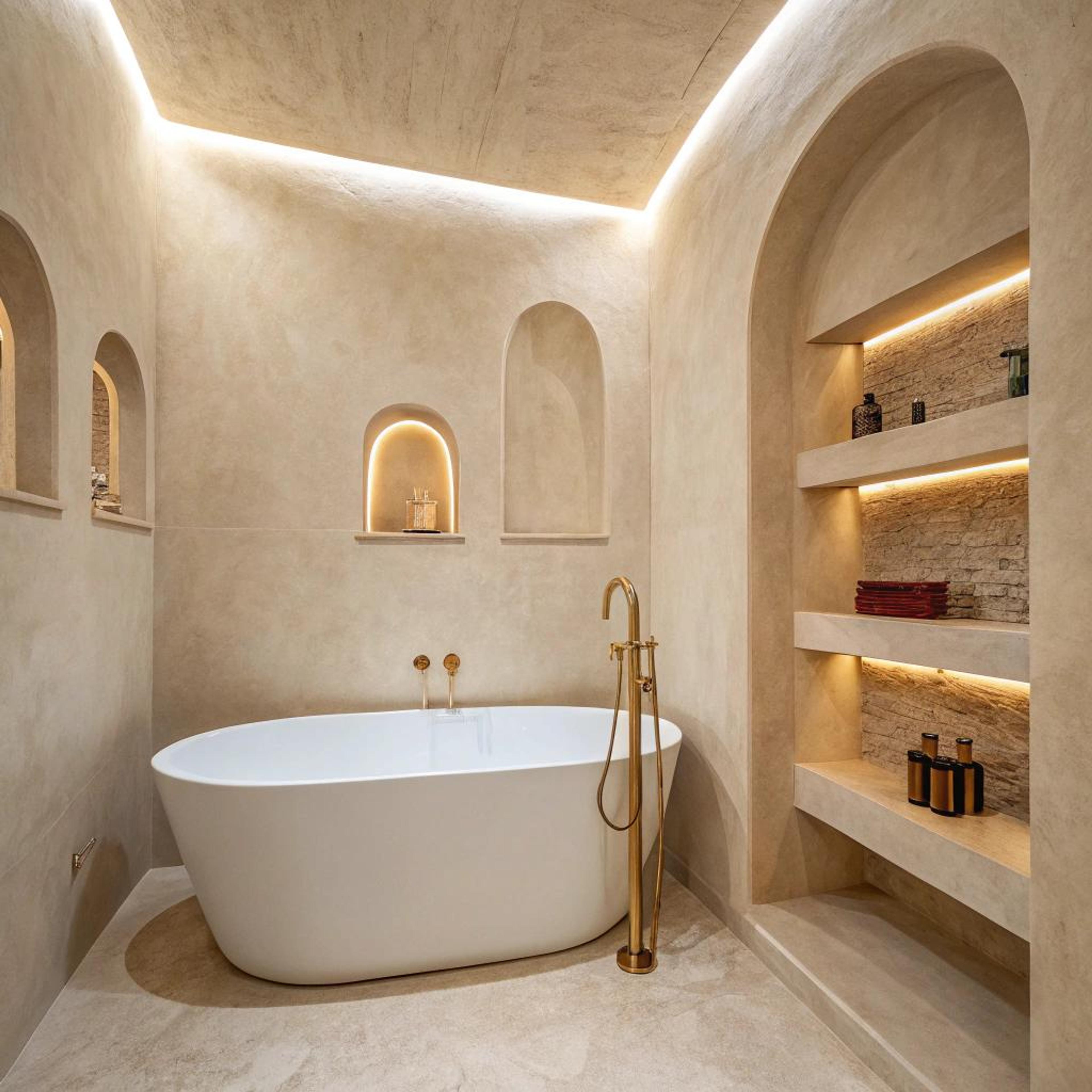 Gouden accenten op Tadelakt