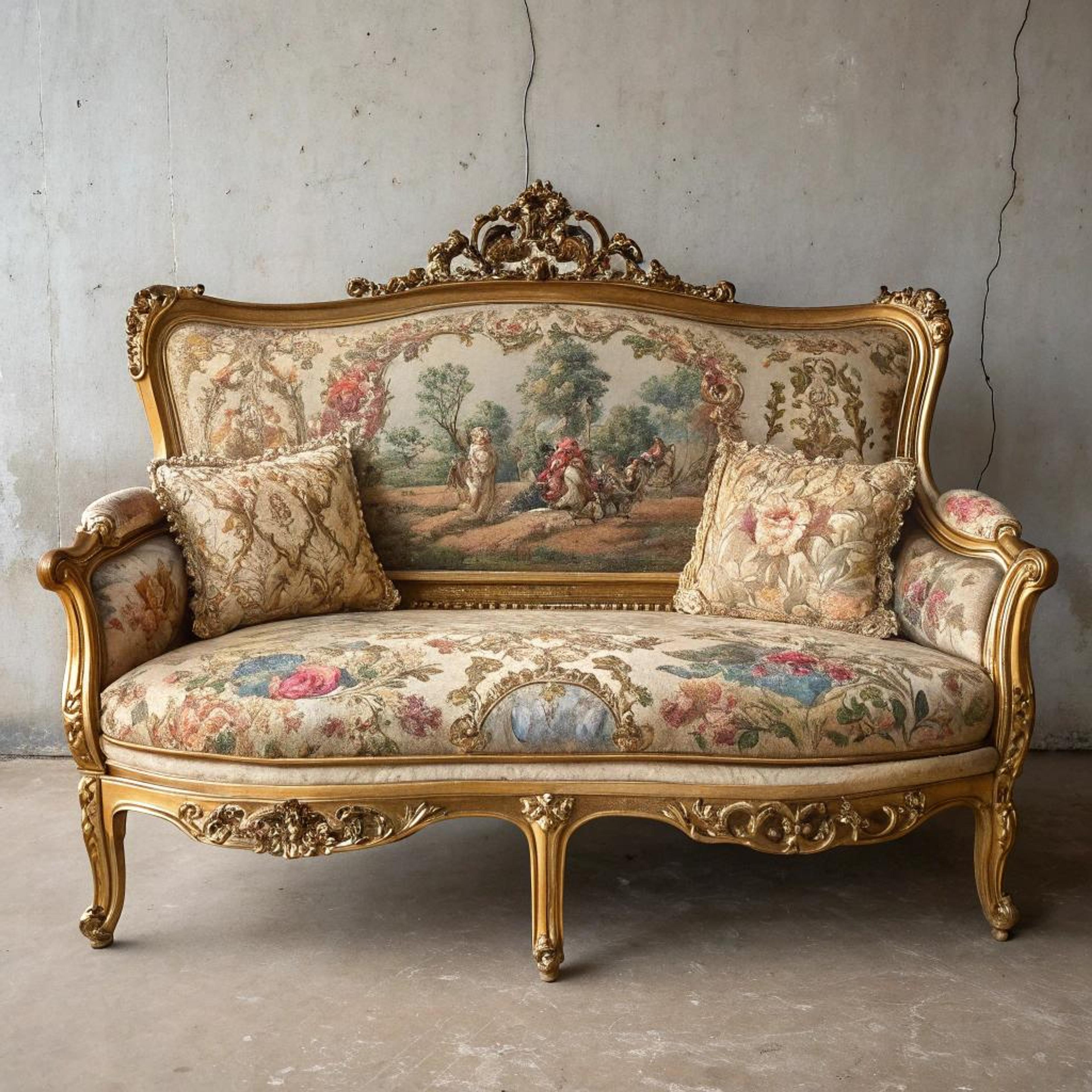 Goudaccenten rond zitbank-settee