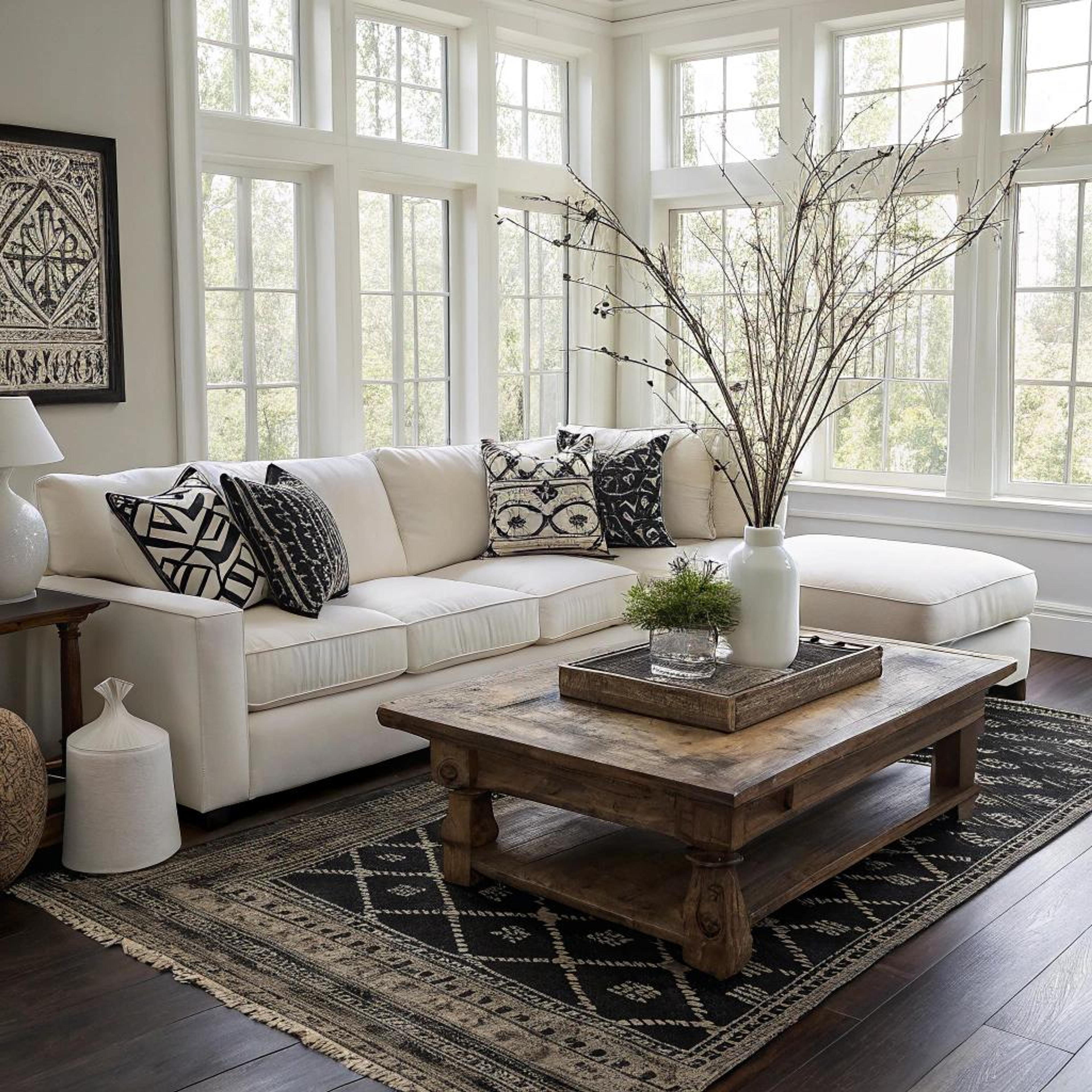 Zwart kleed onder houten tafel