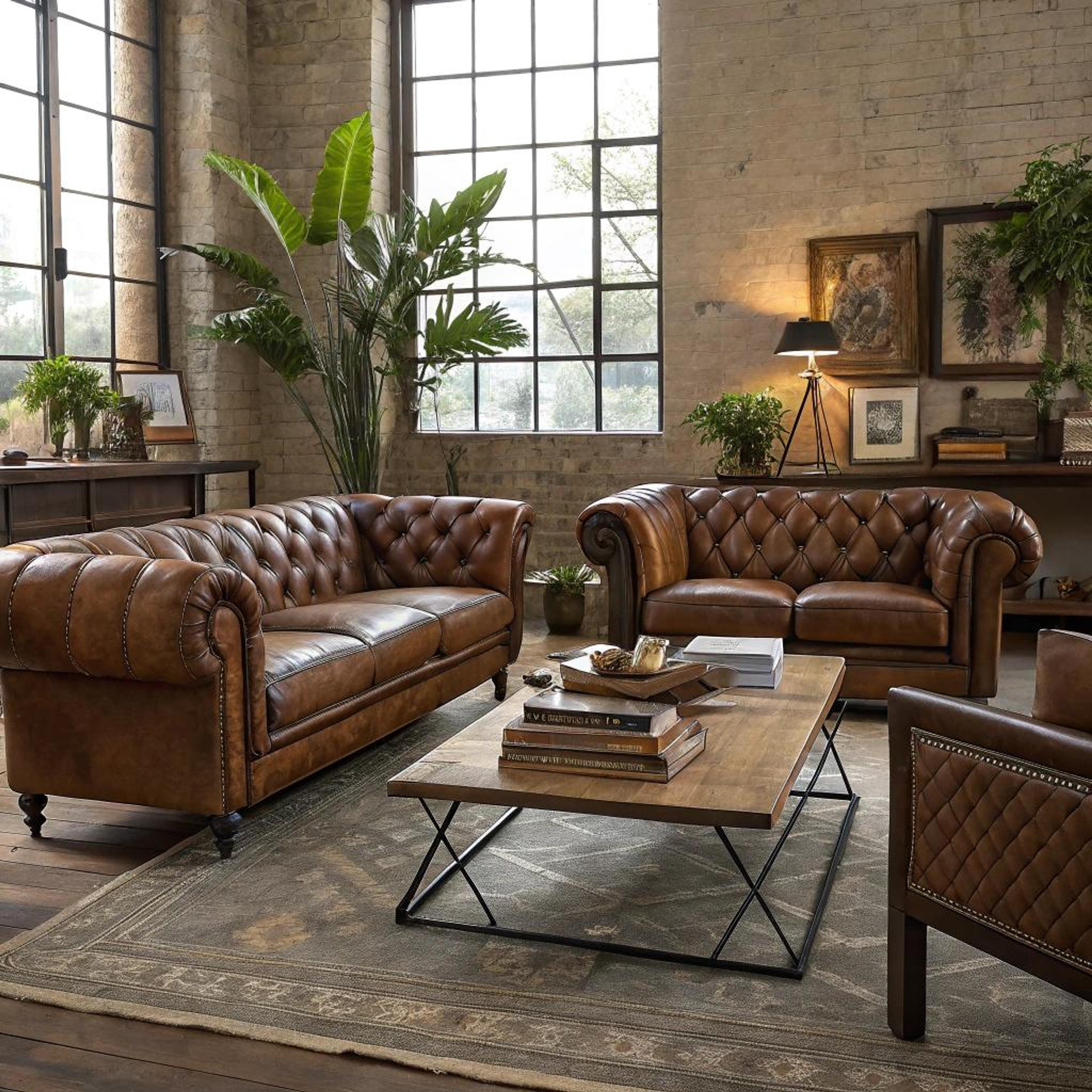 Leren zitmeubels met karakter