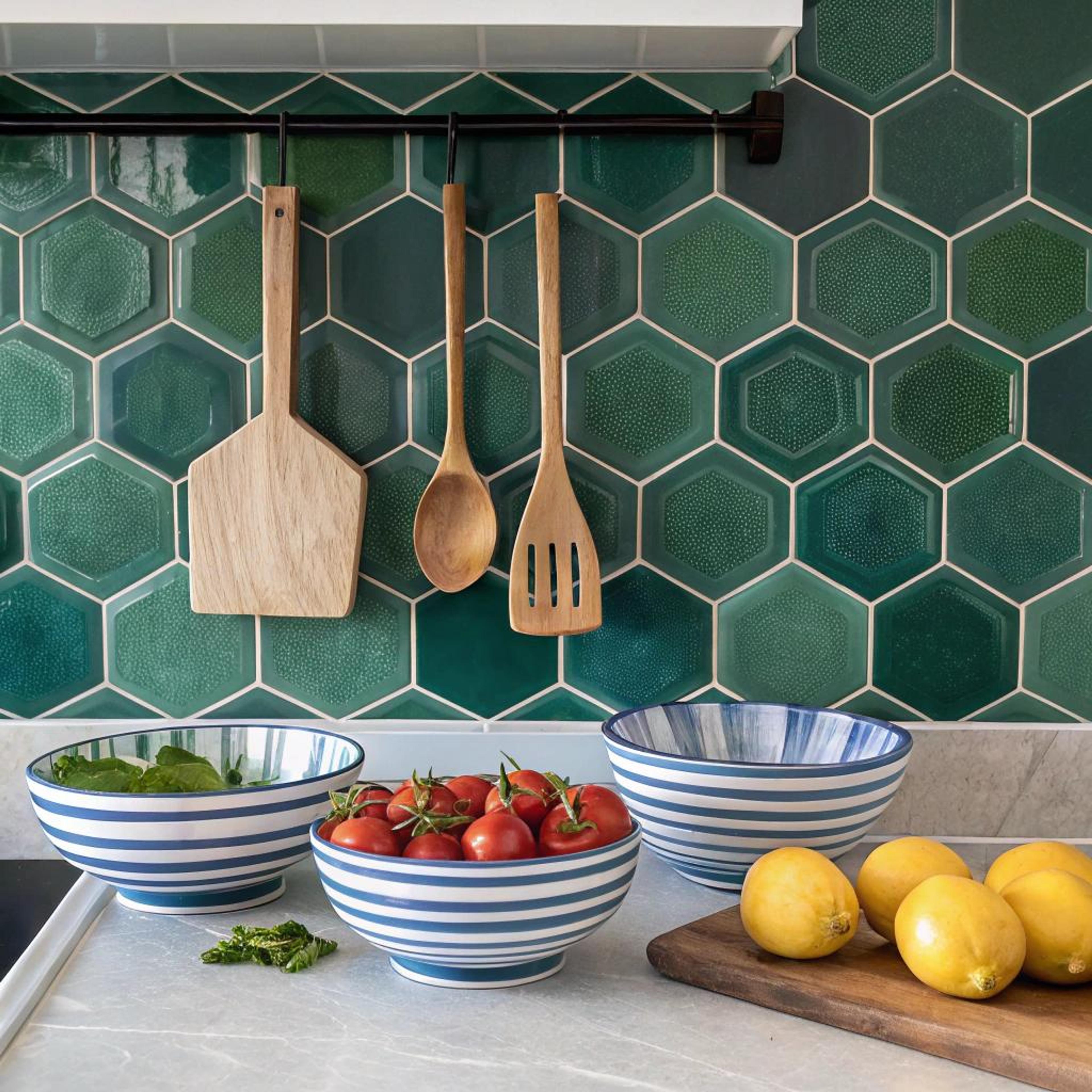 Groene hexagon tegels als basis