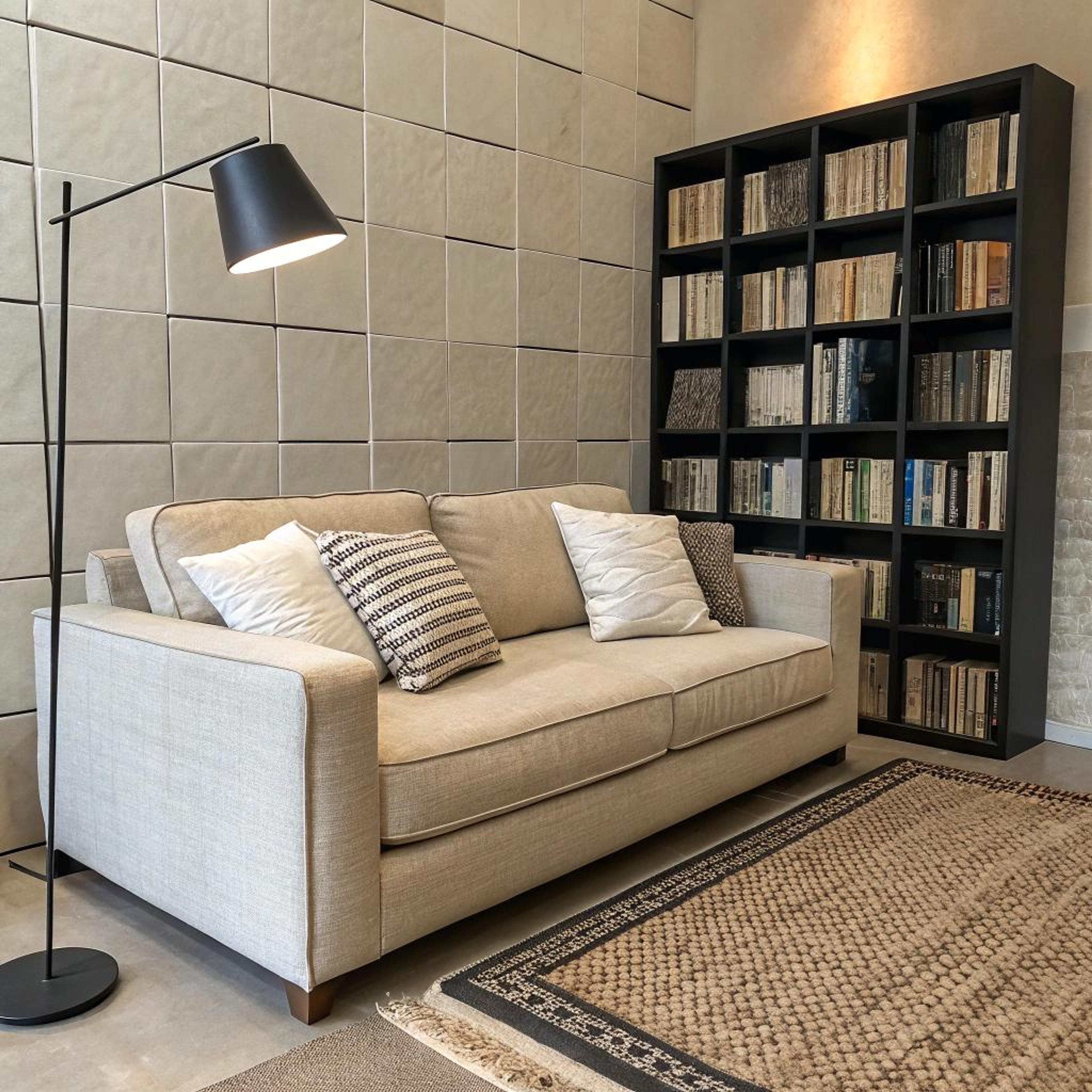 Beige zithoek met structuur