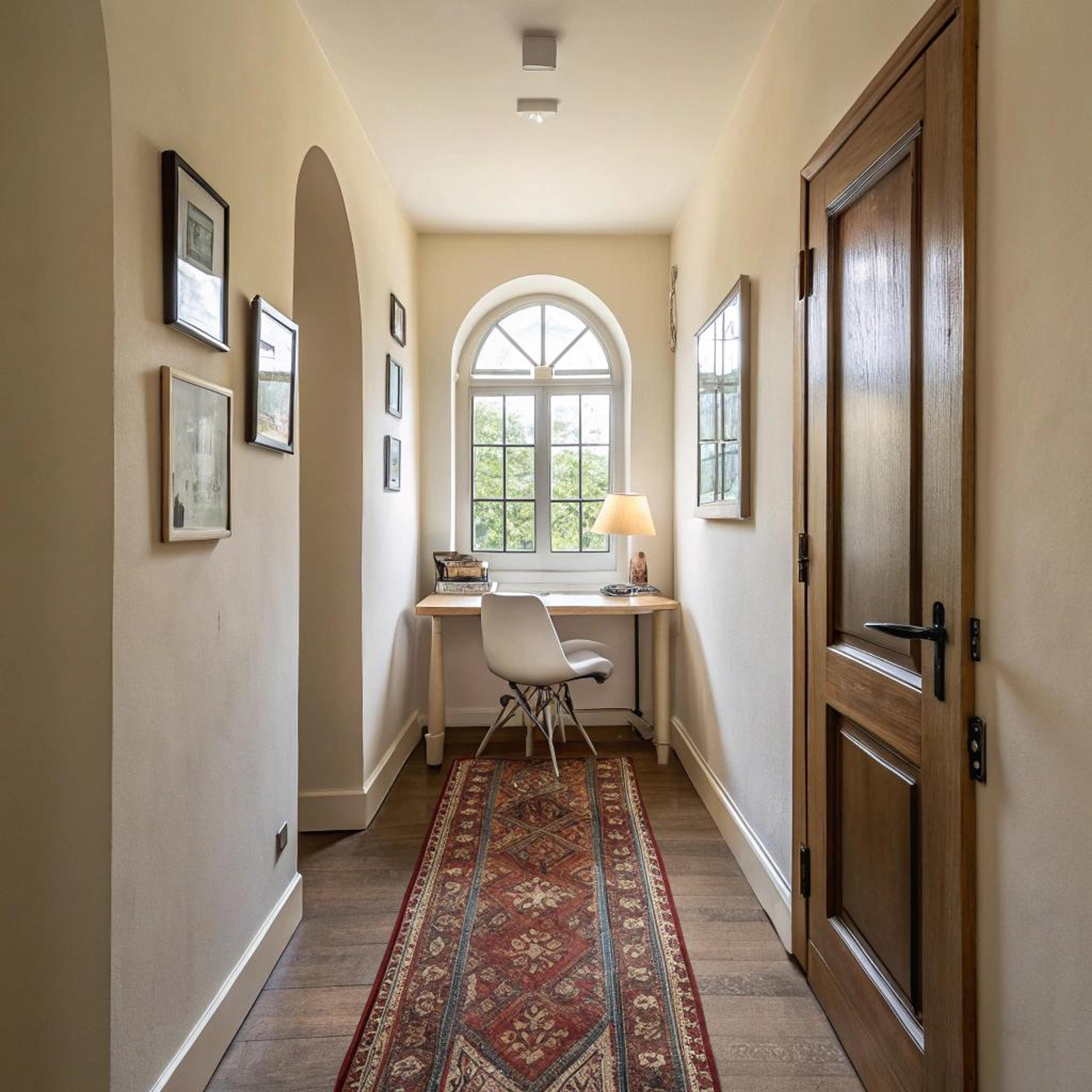 Vloerkleed layering met rode accenten