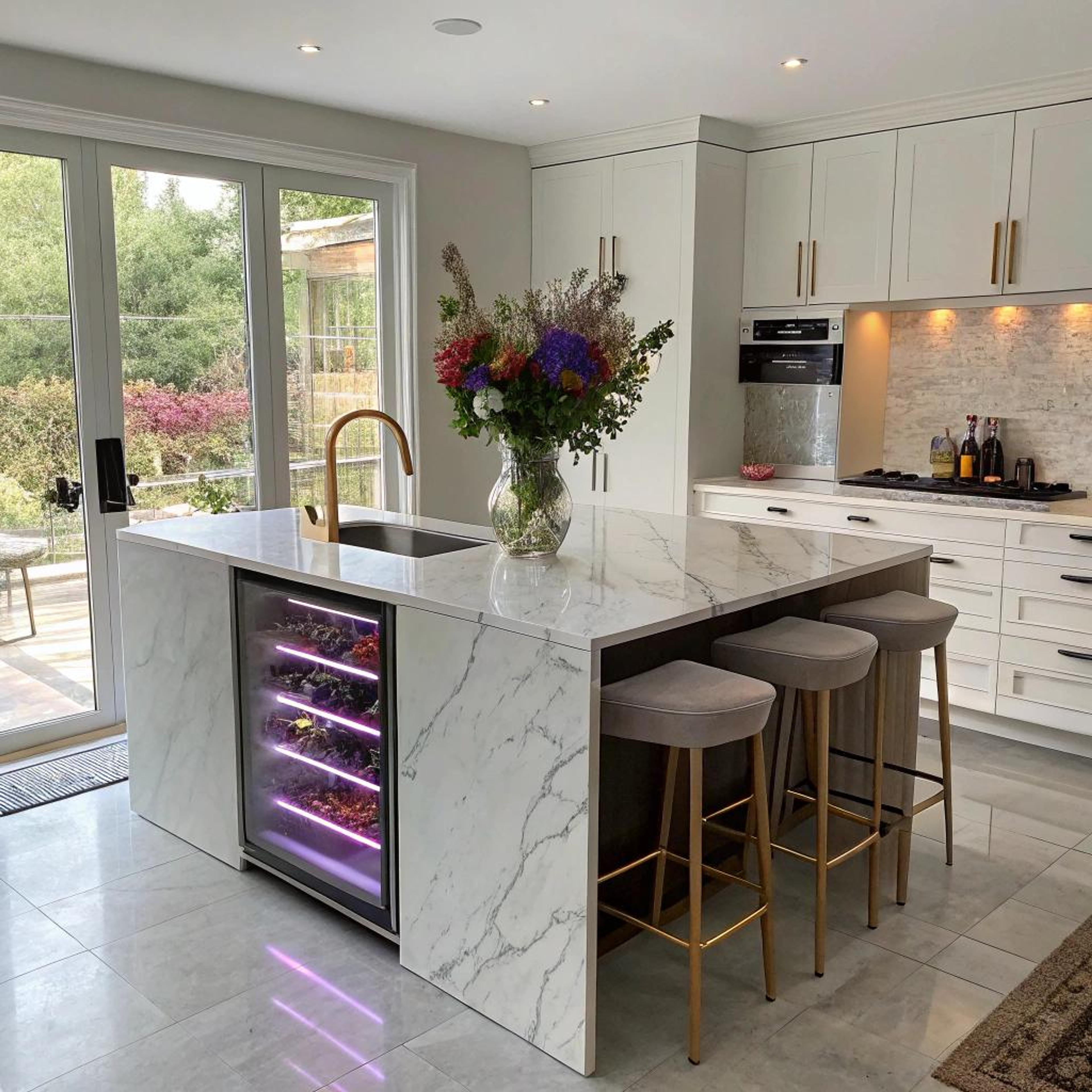 Gouden accenten en marmeredge