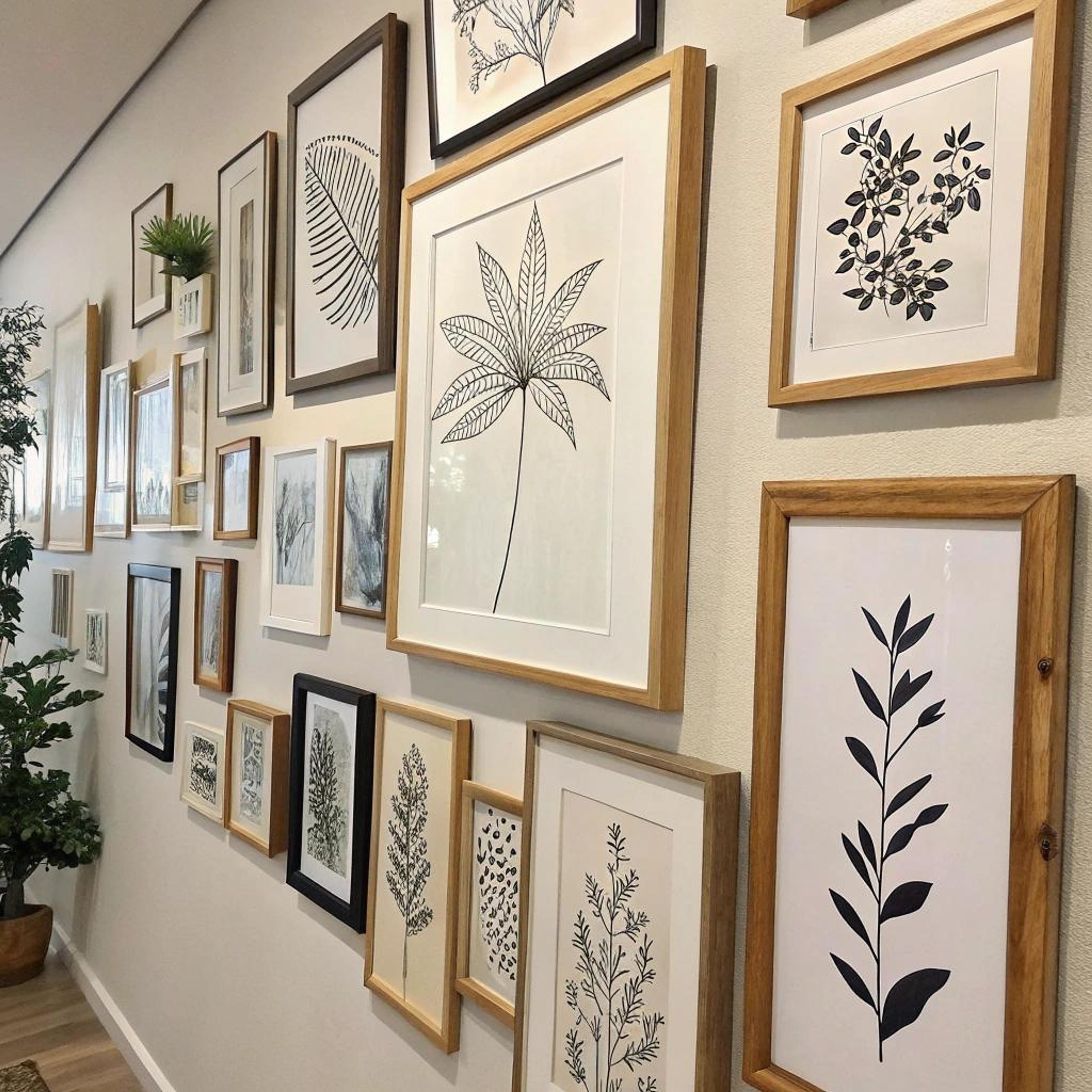 Botanische prints in zwart-wit