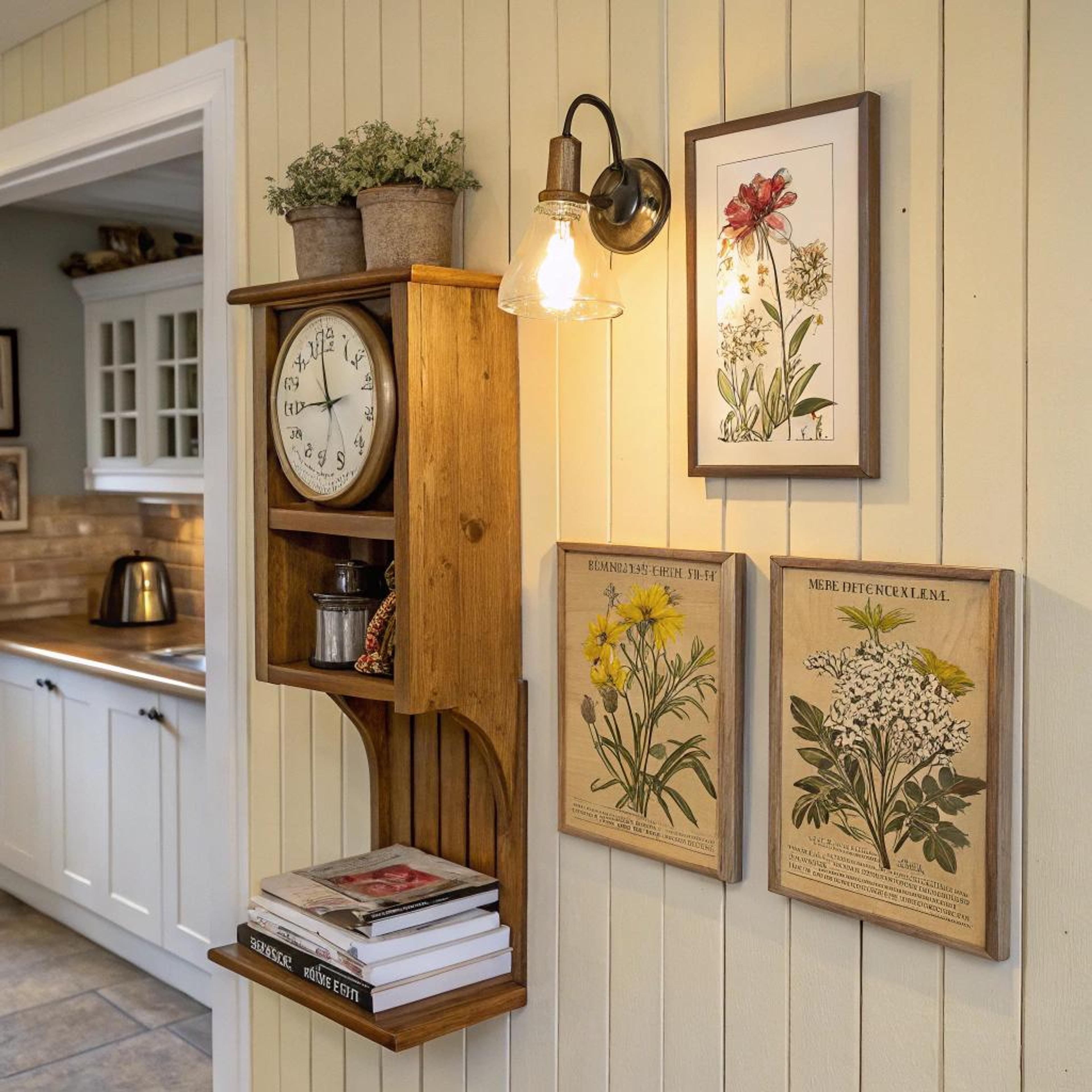 Botanische prints in smalle hal