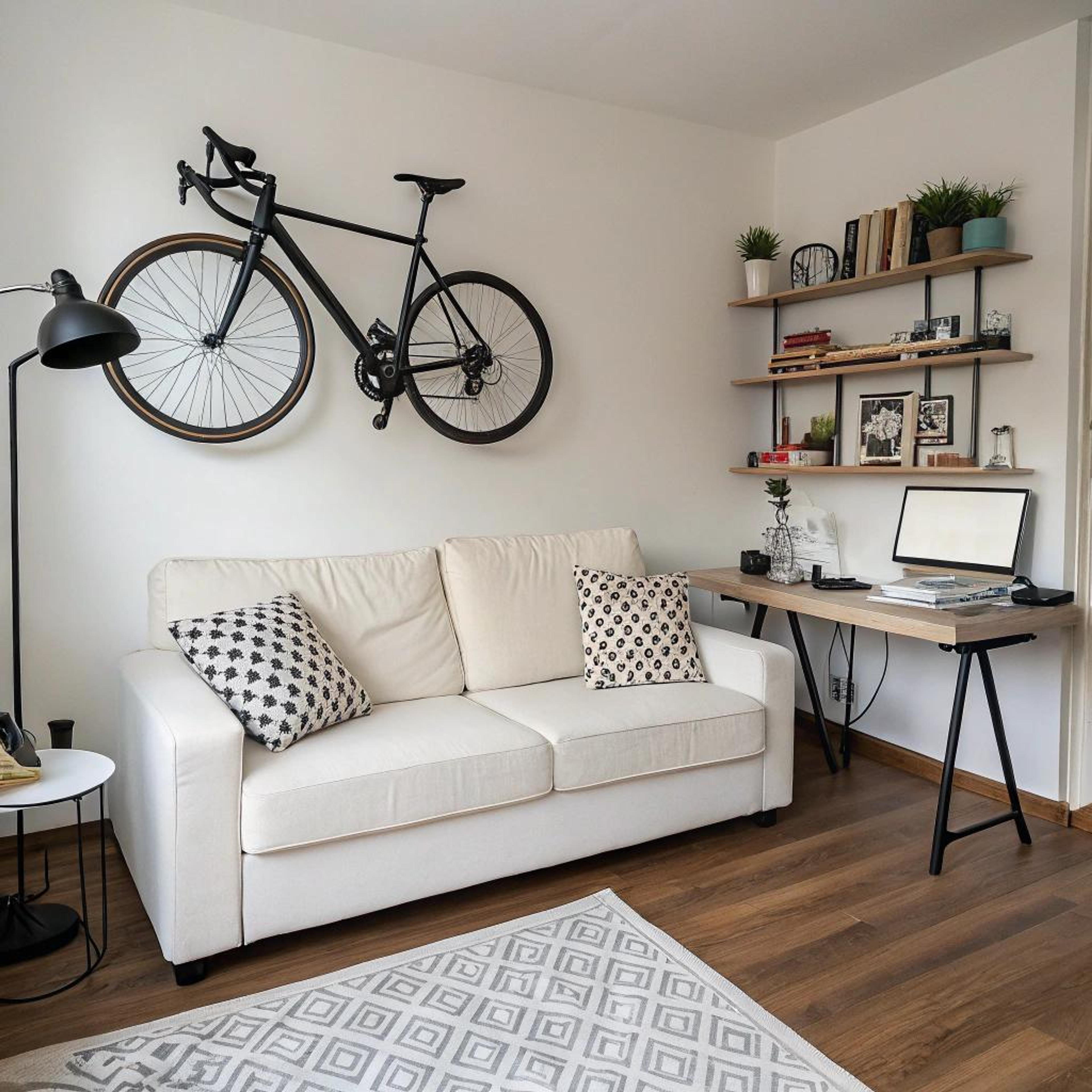 Fiets aan de muur
