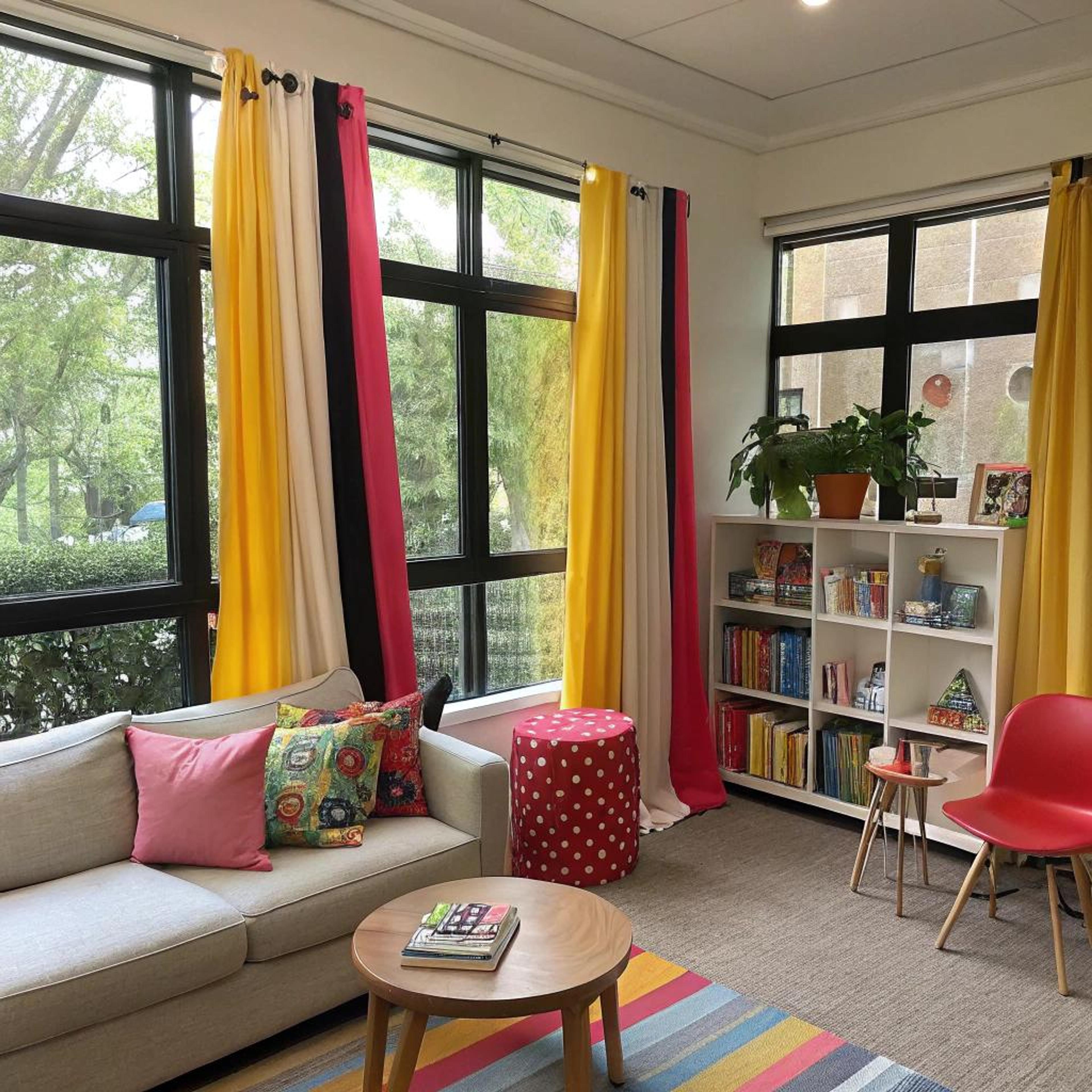 Kleurrijke speelhoek met vrolijke accenten