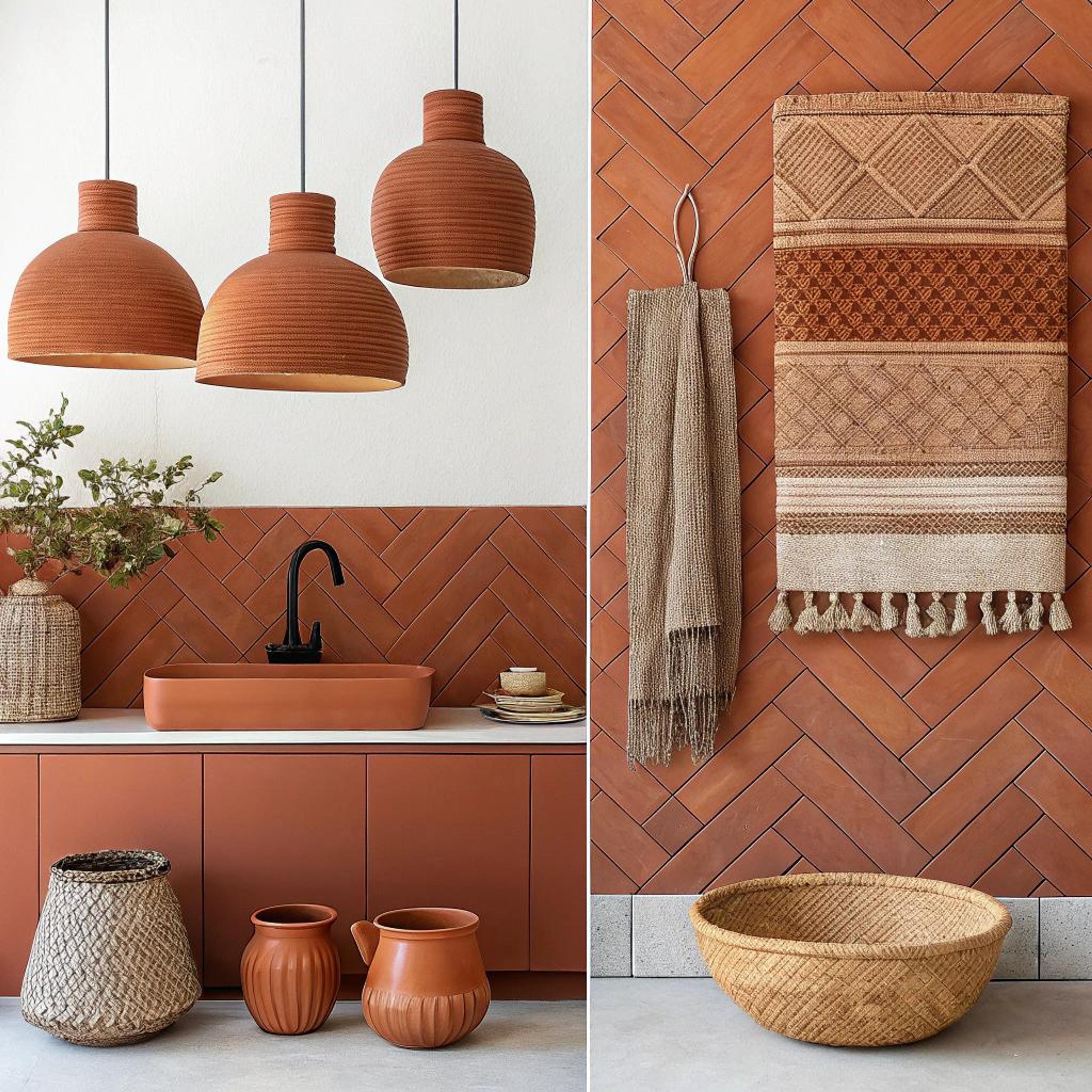 Terracotta in natuurlijke details