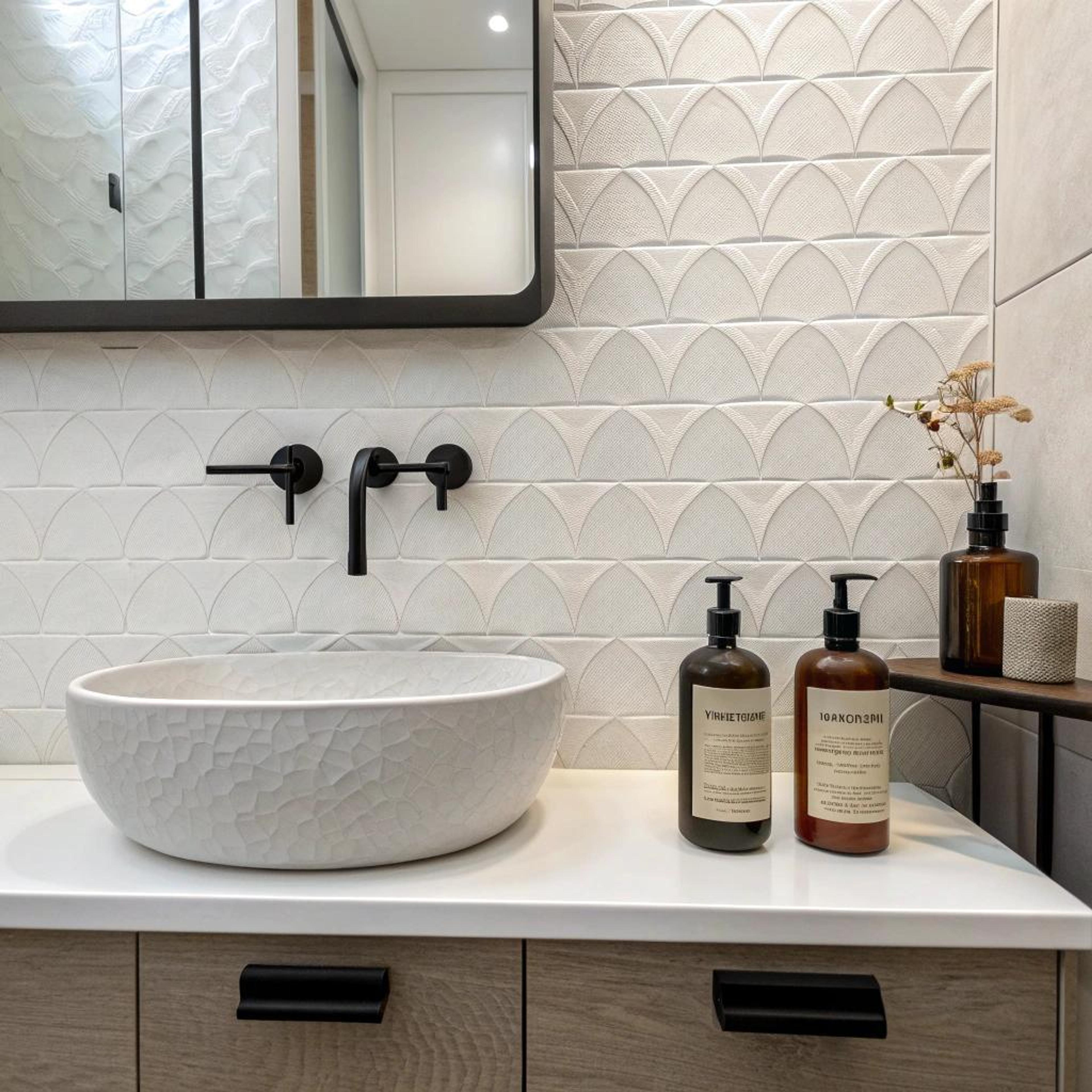 Witte zellige en zwart accent