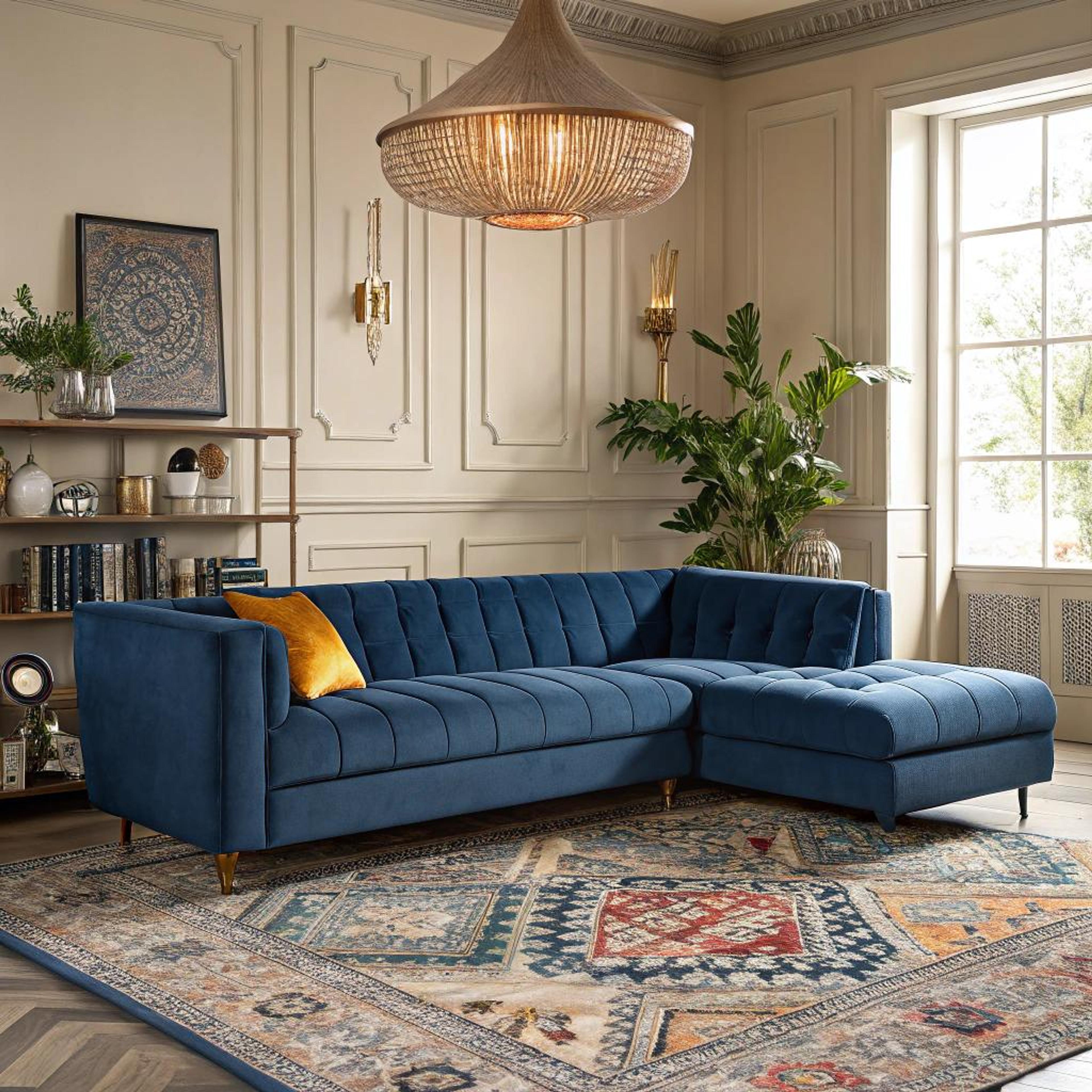 Mosterdgeel kussen als contrast