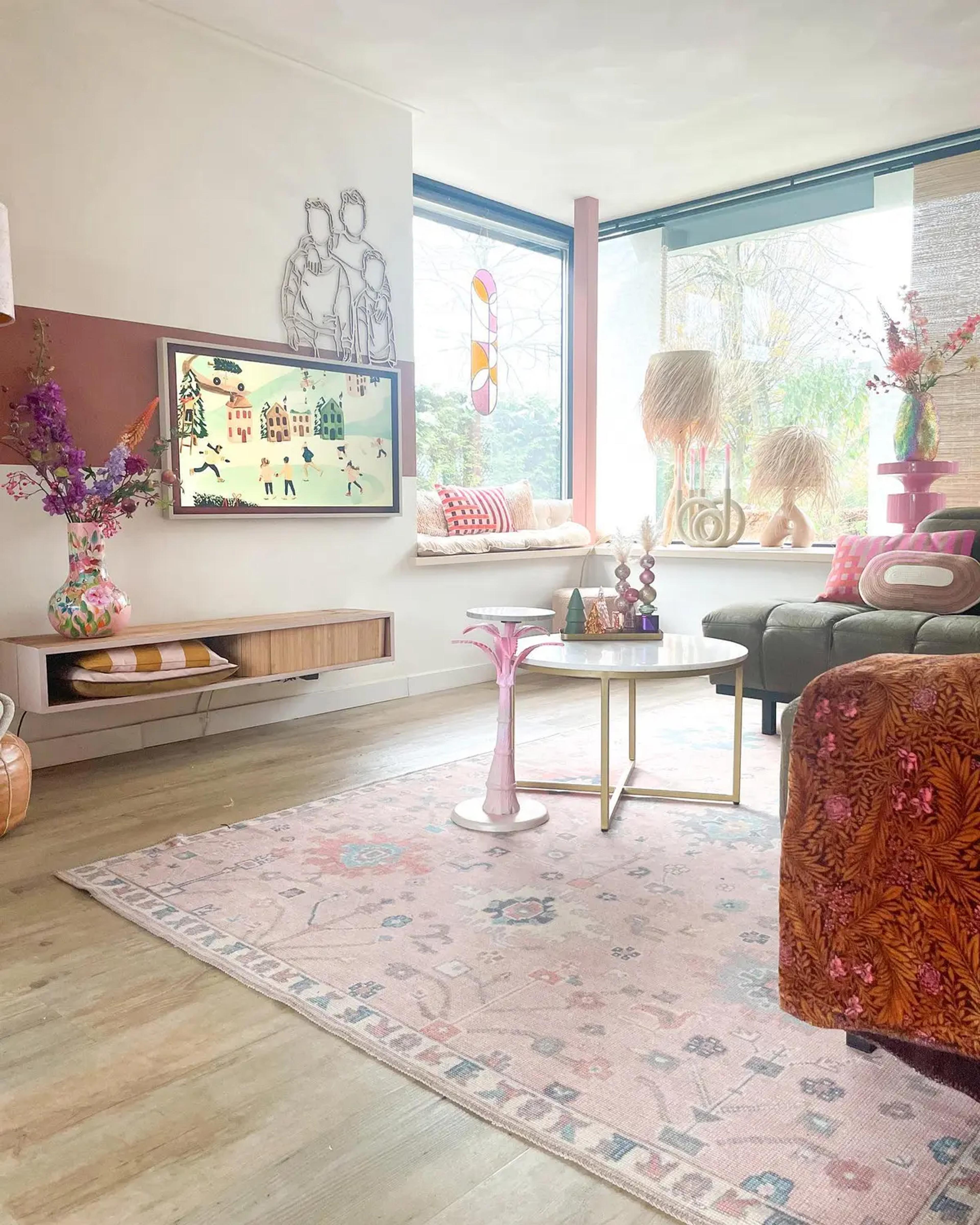 roze-vloerkleed