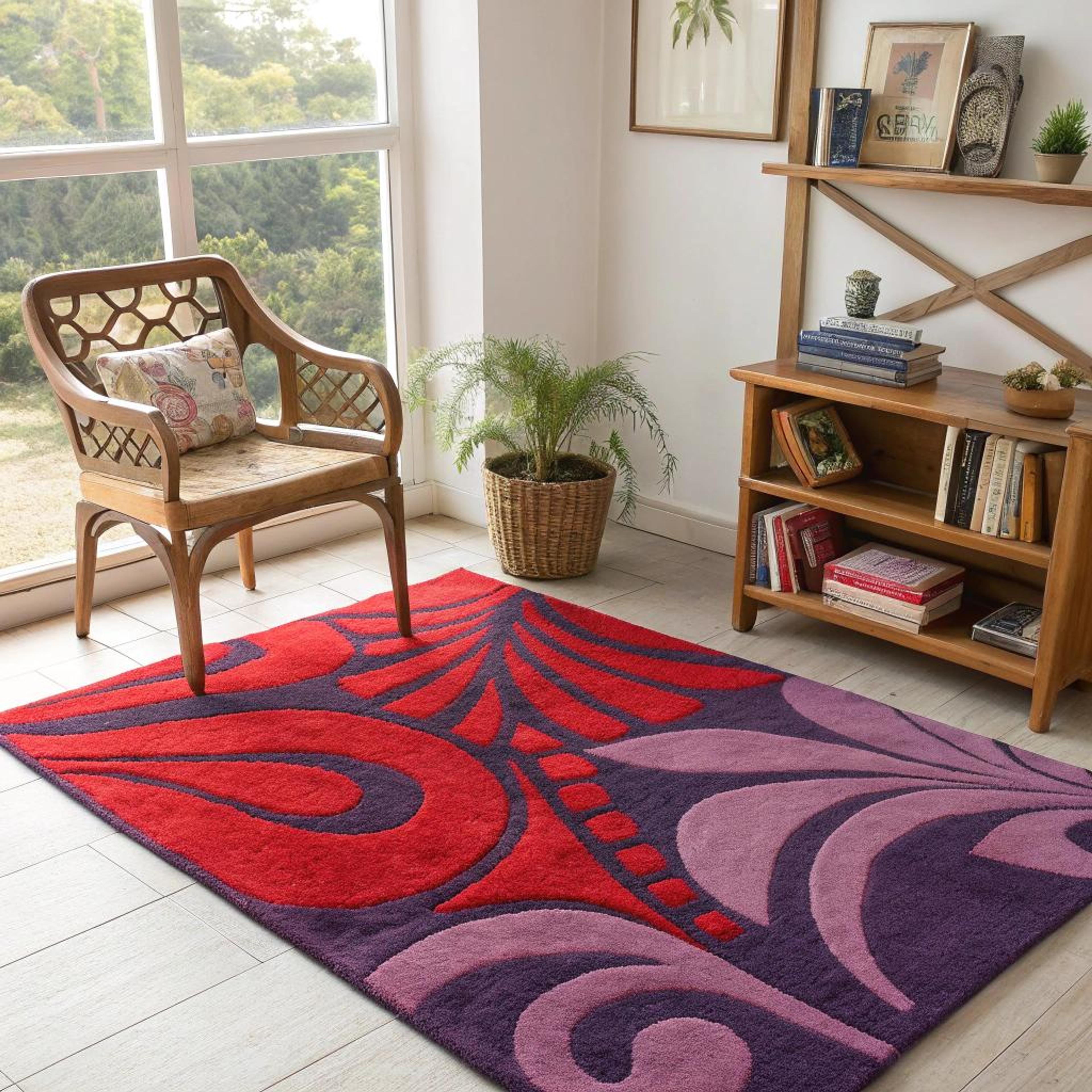 Kleurrijke vloerkleed layering als blikvanger