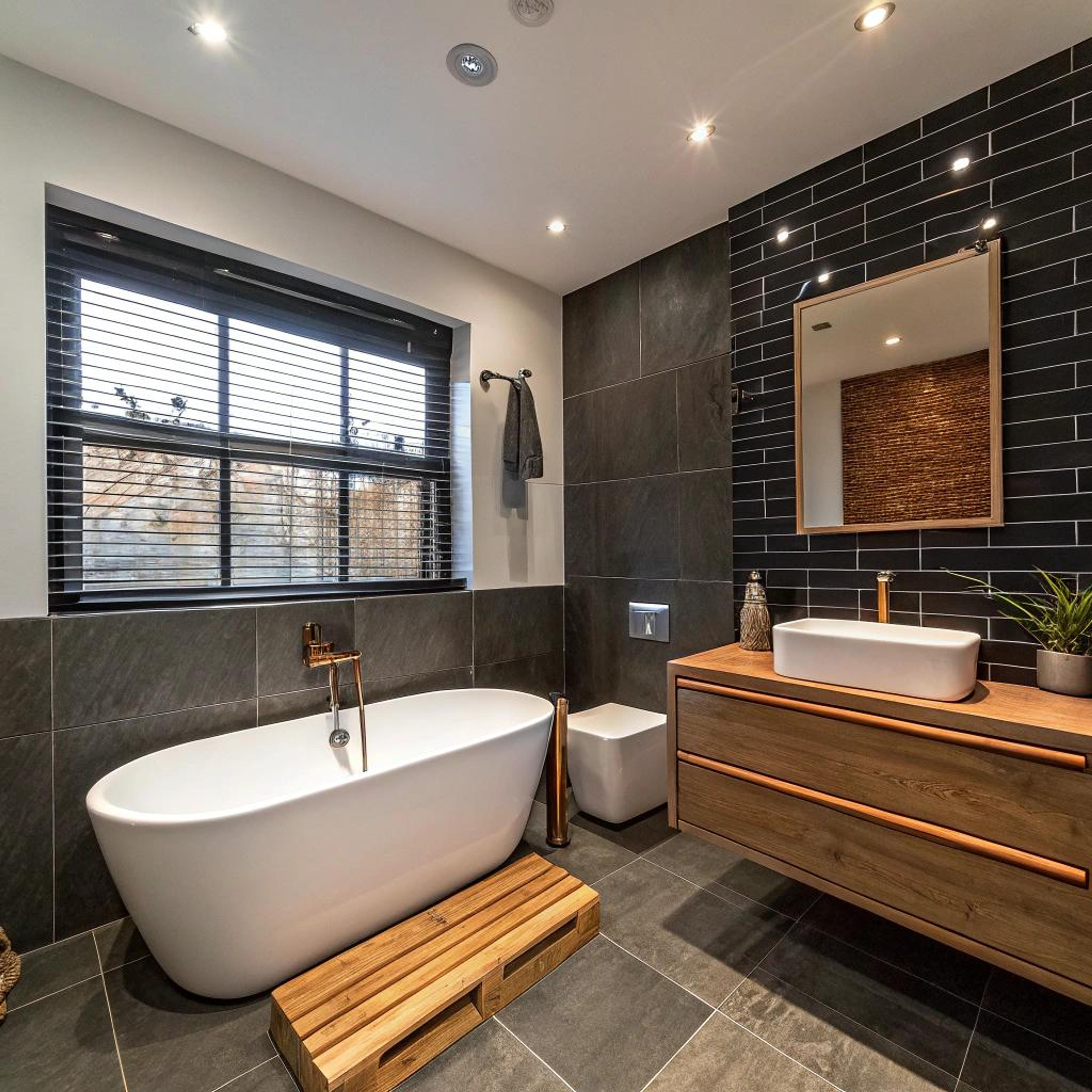 Diepte door donkere tegels