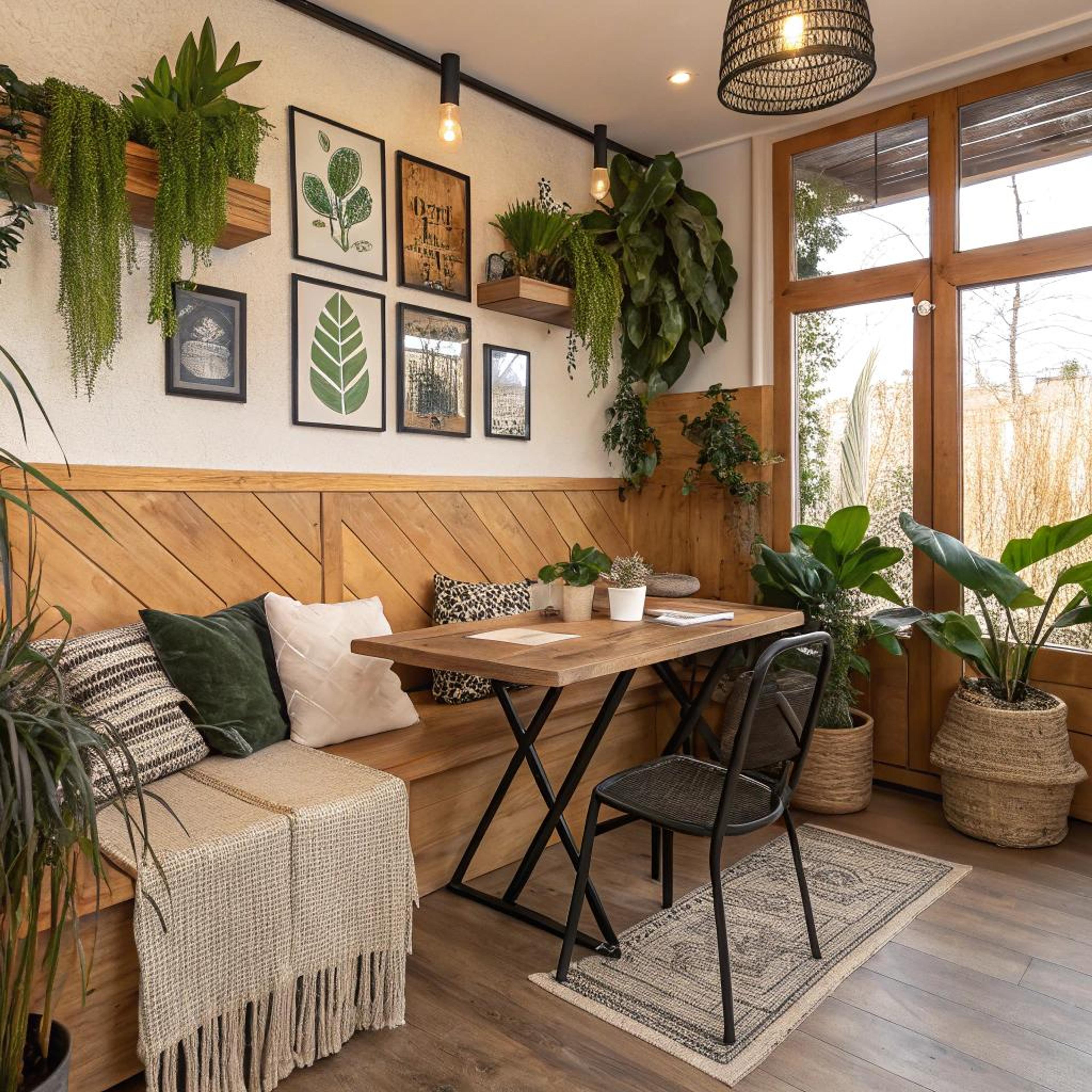 Botanische prints en houtpanelen