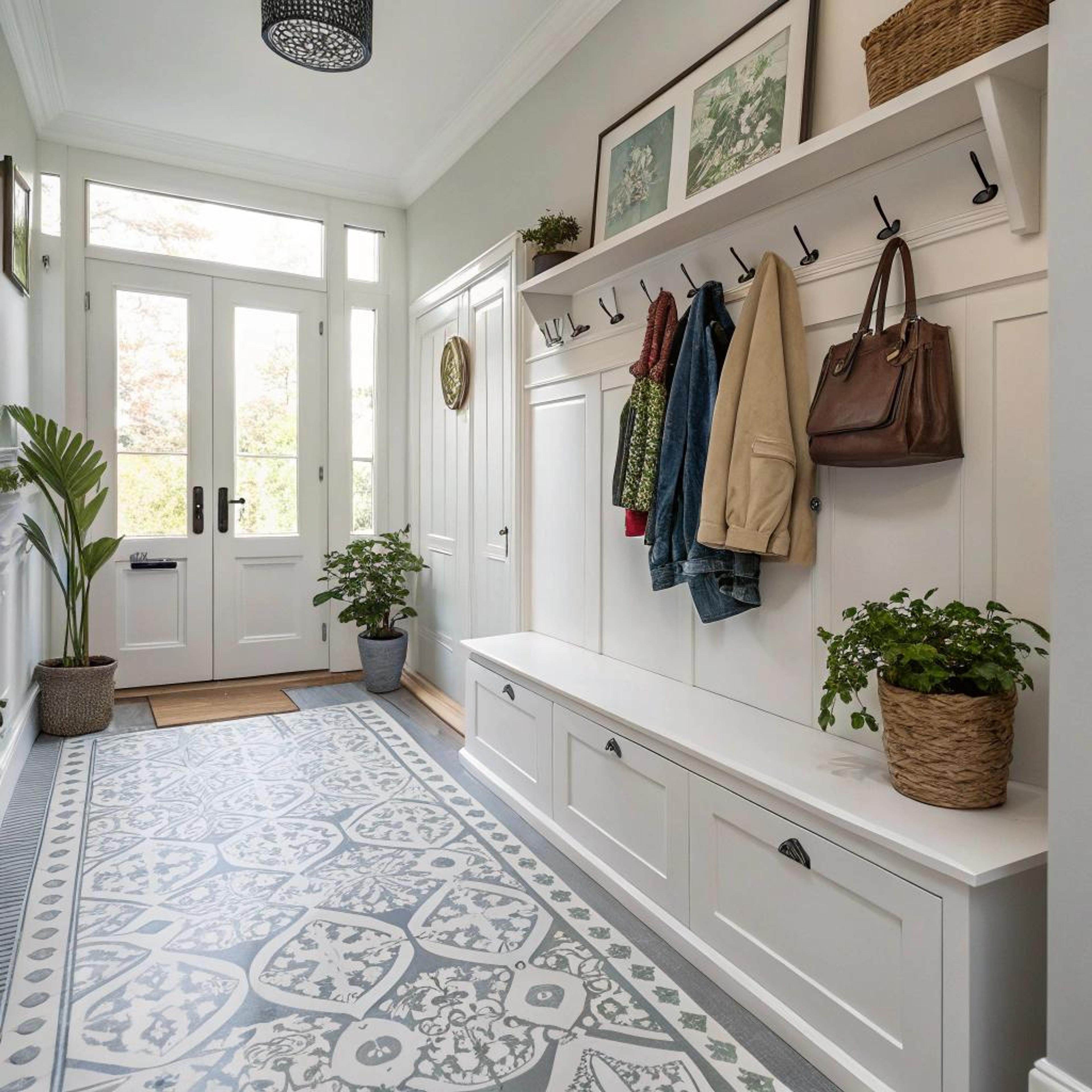 Wit met planten en licht