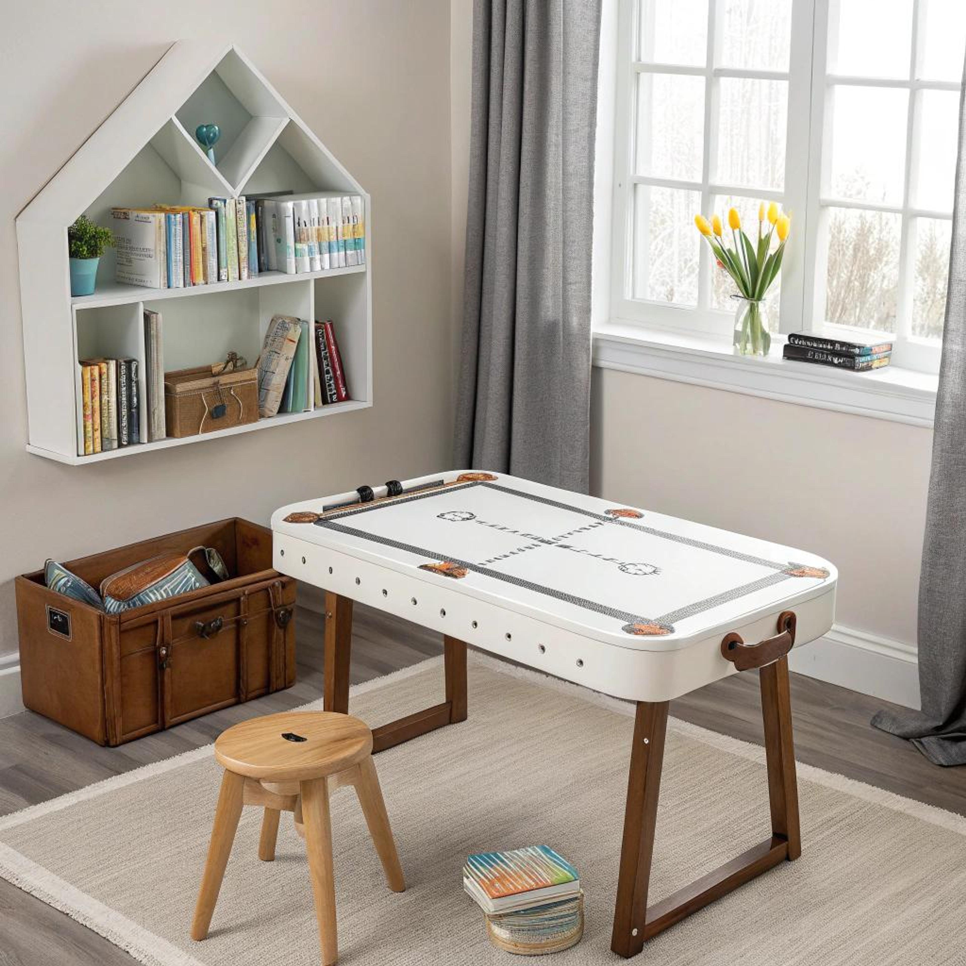 Houten elementen in de speelhoek