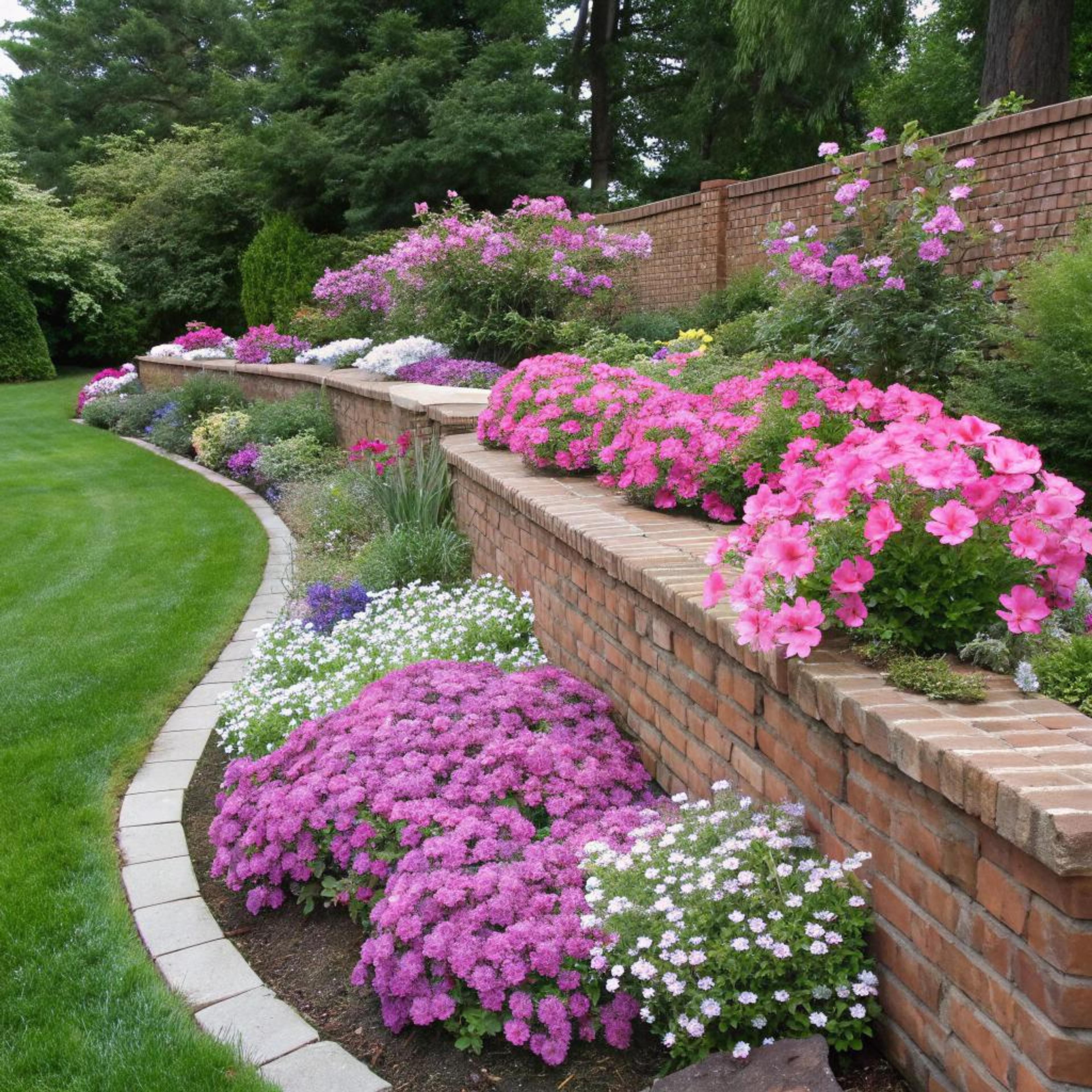Warme bloemenmix langs muur