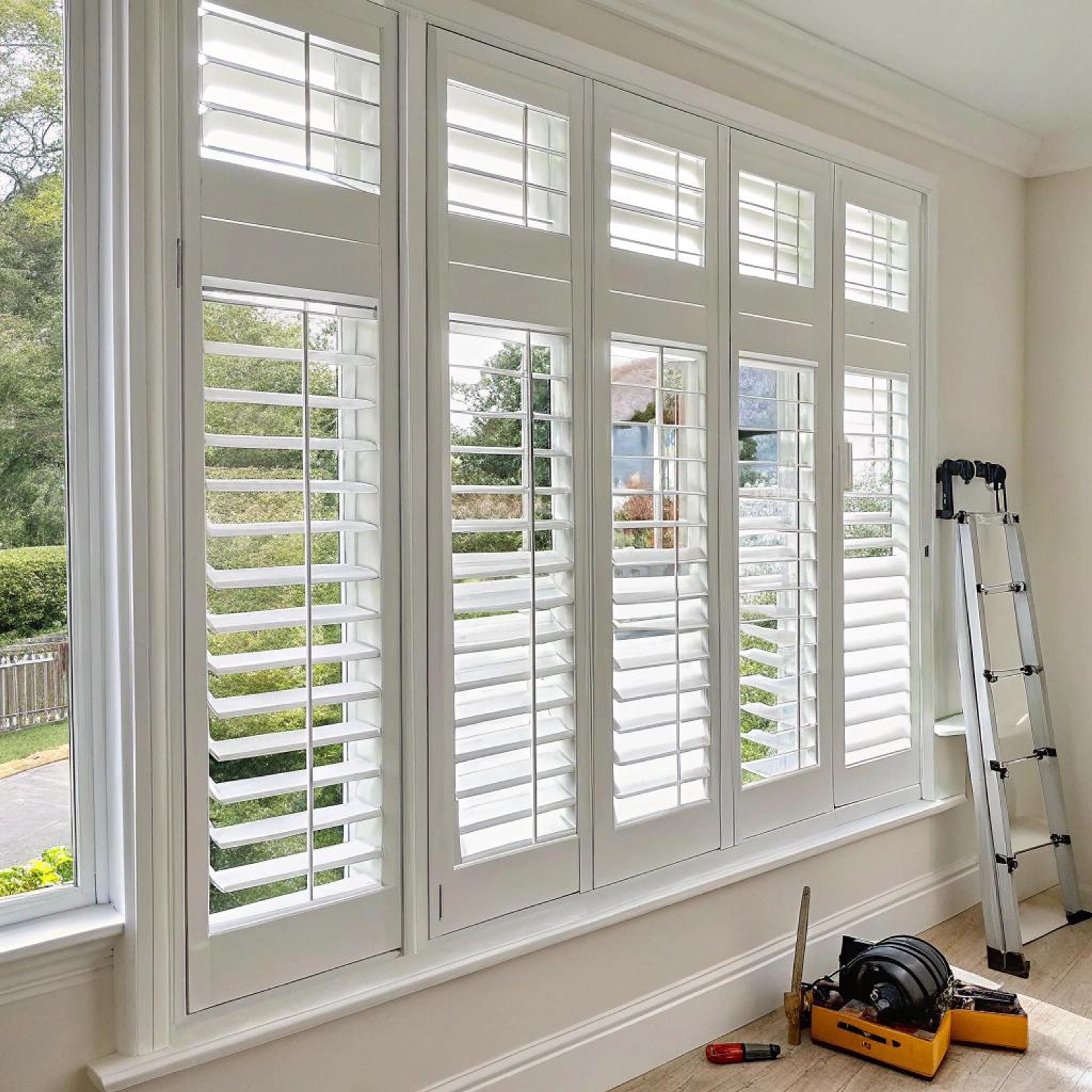 Lichtinval door witte shutters