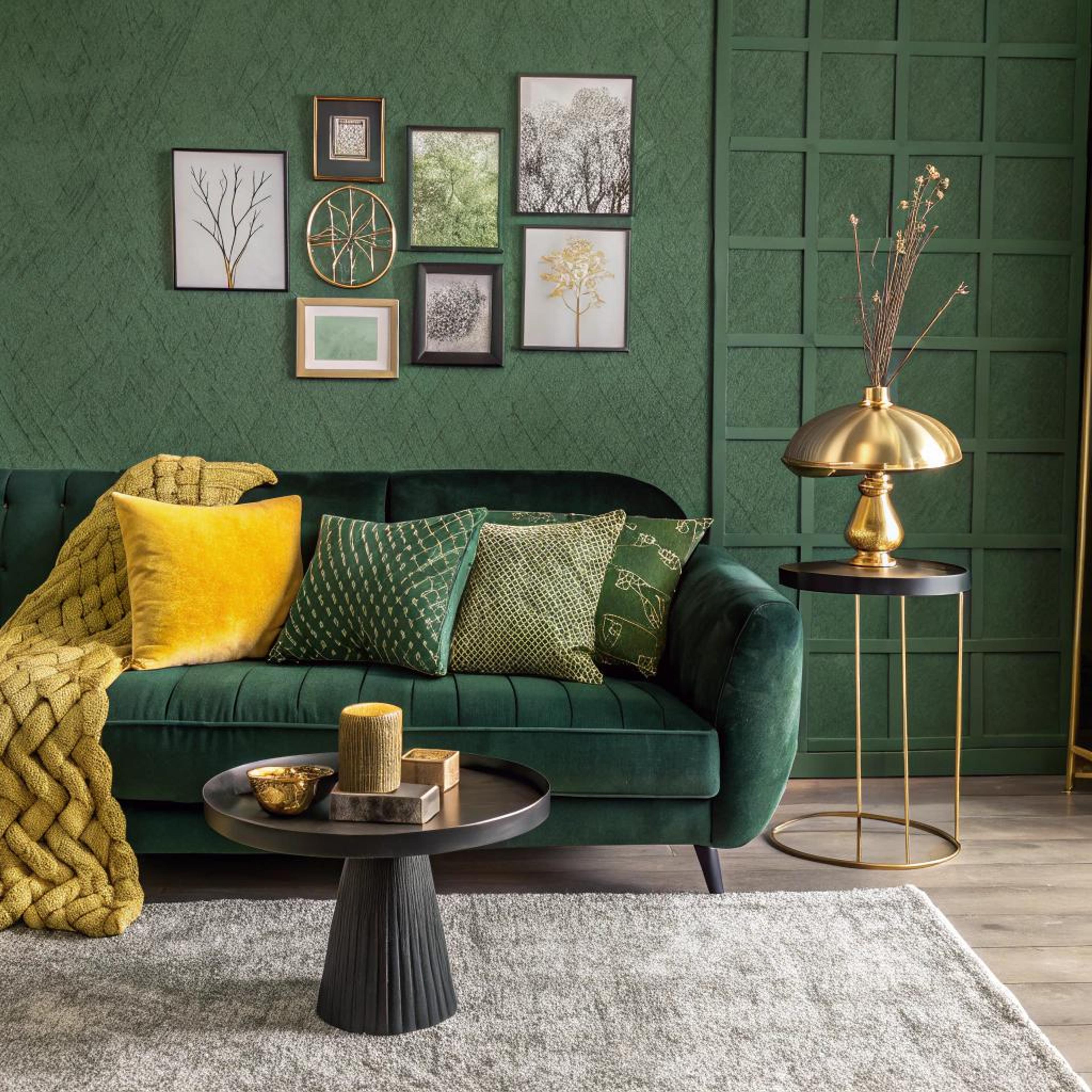 Groene muur met chique details