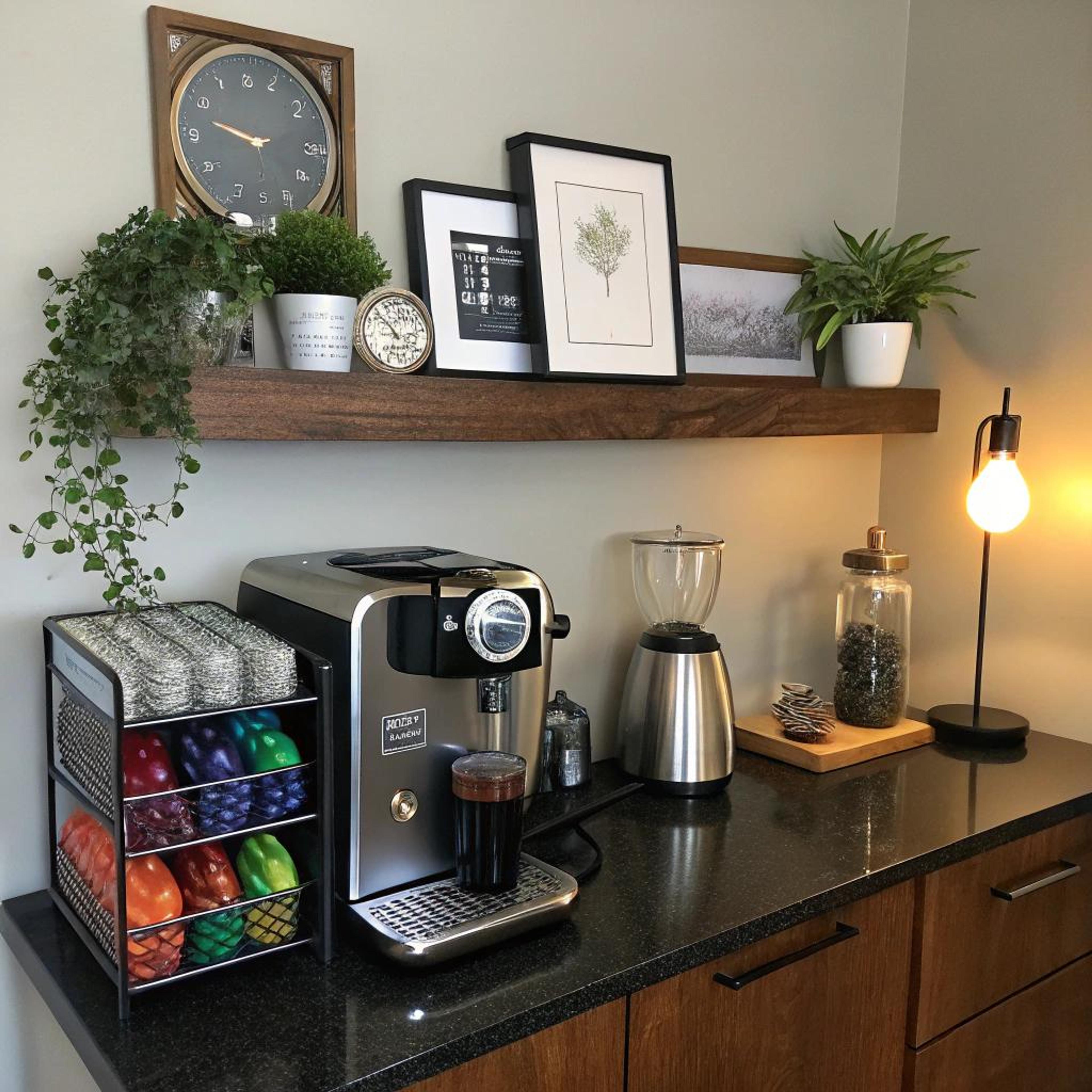 Groene accenten en warme verlichting