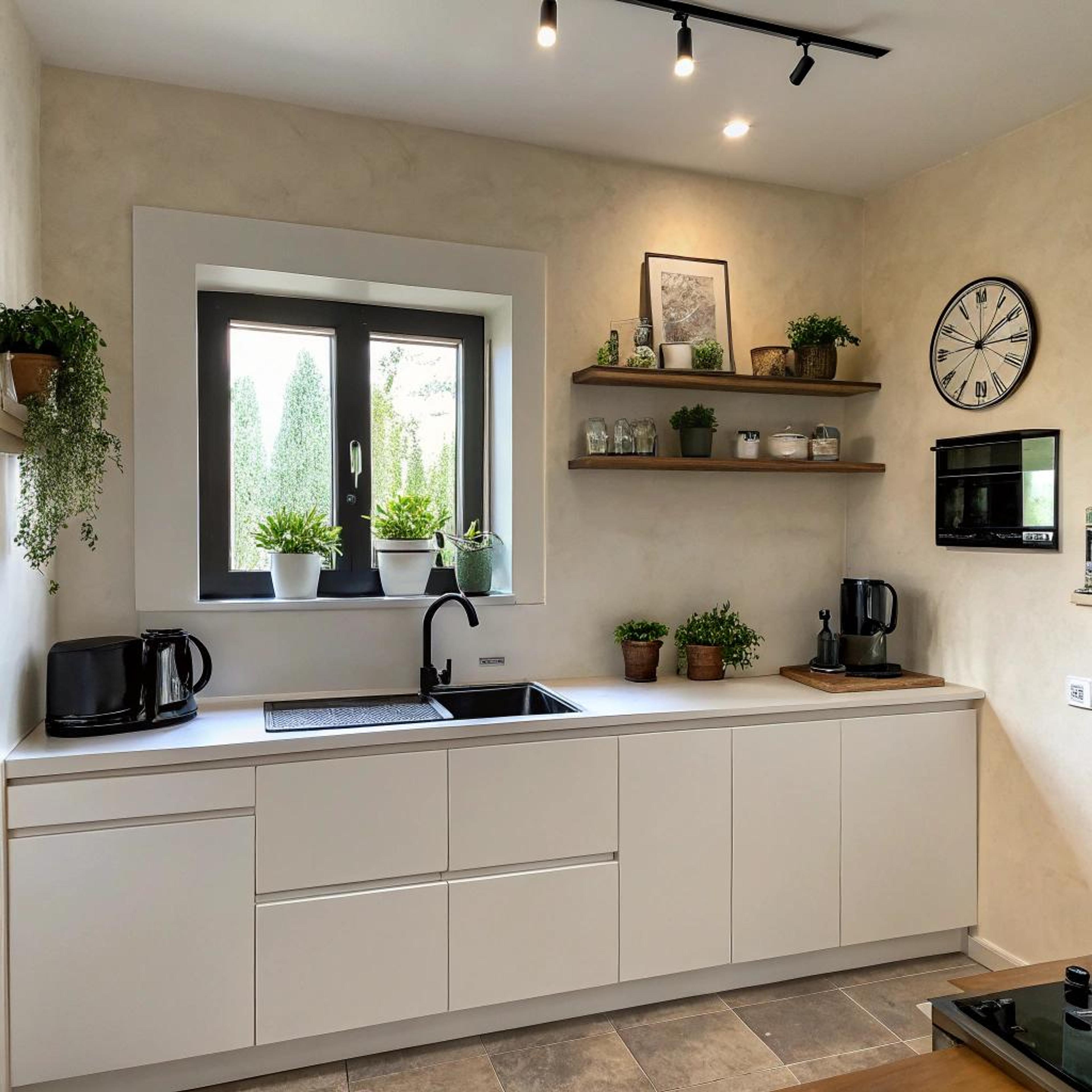 Witte kasten met natuurlijke accenten