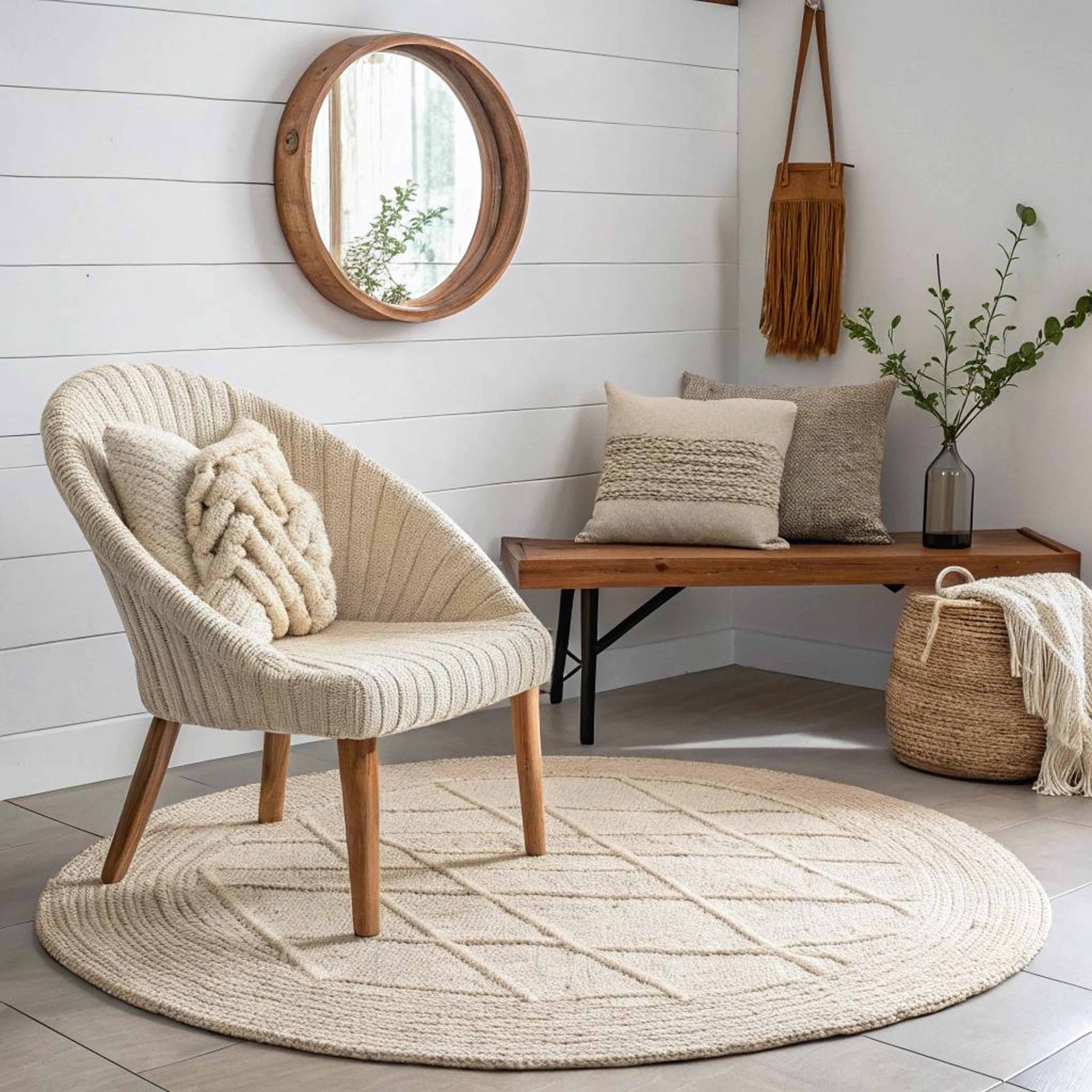 Rond vloerkleed voor samenhang