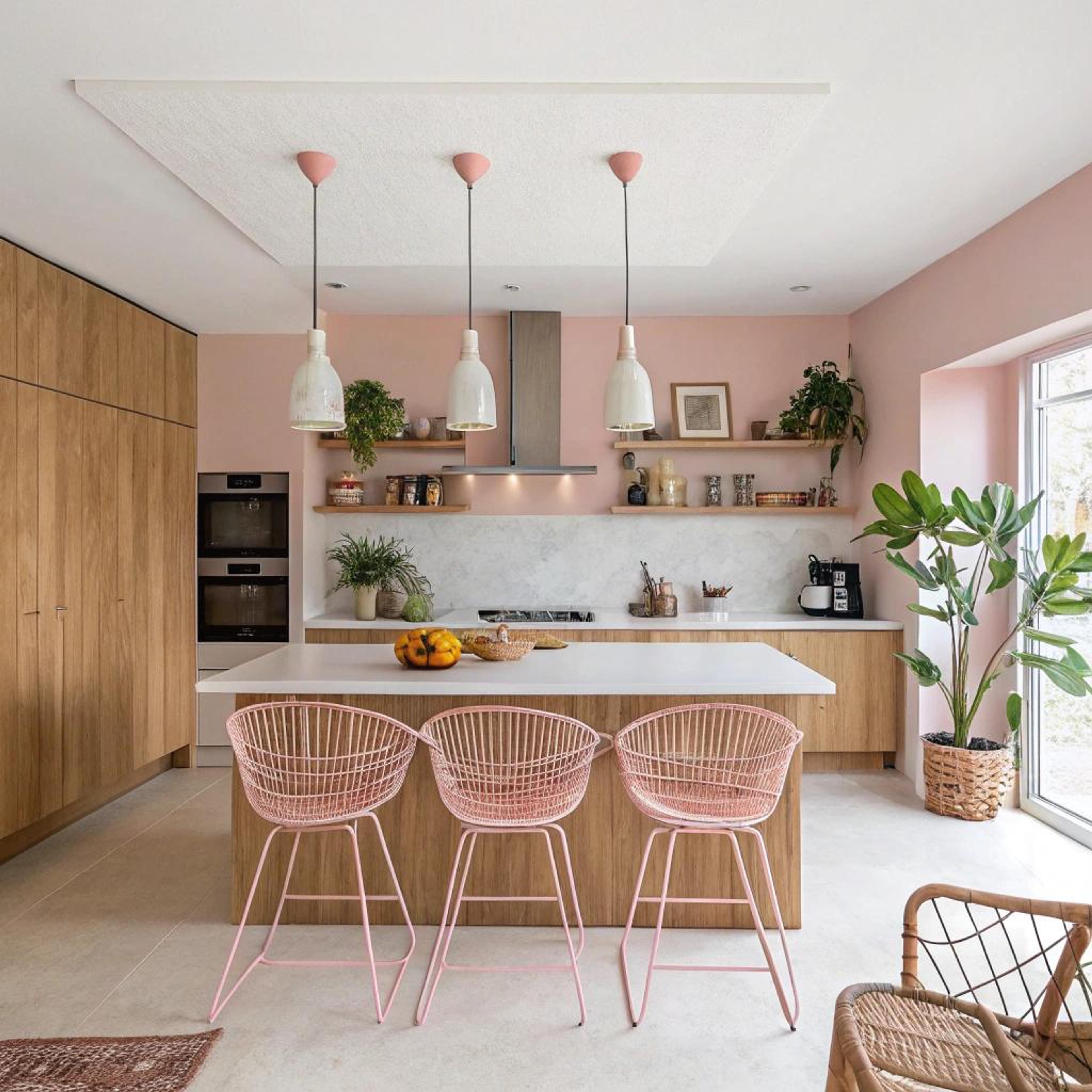 Roze accenten verbinden ruimtes