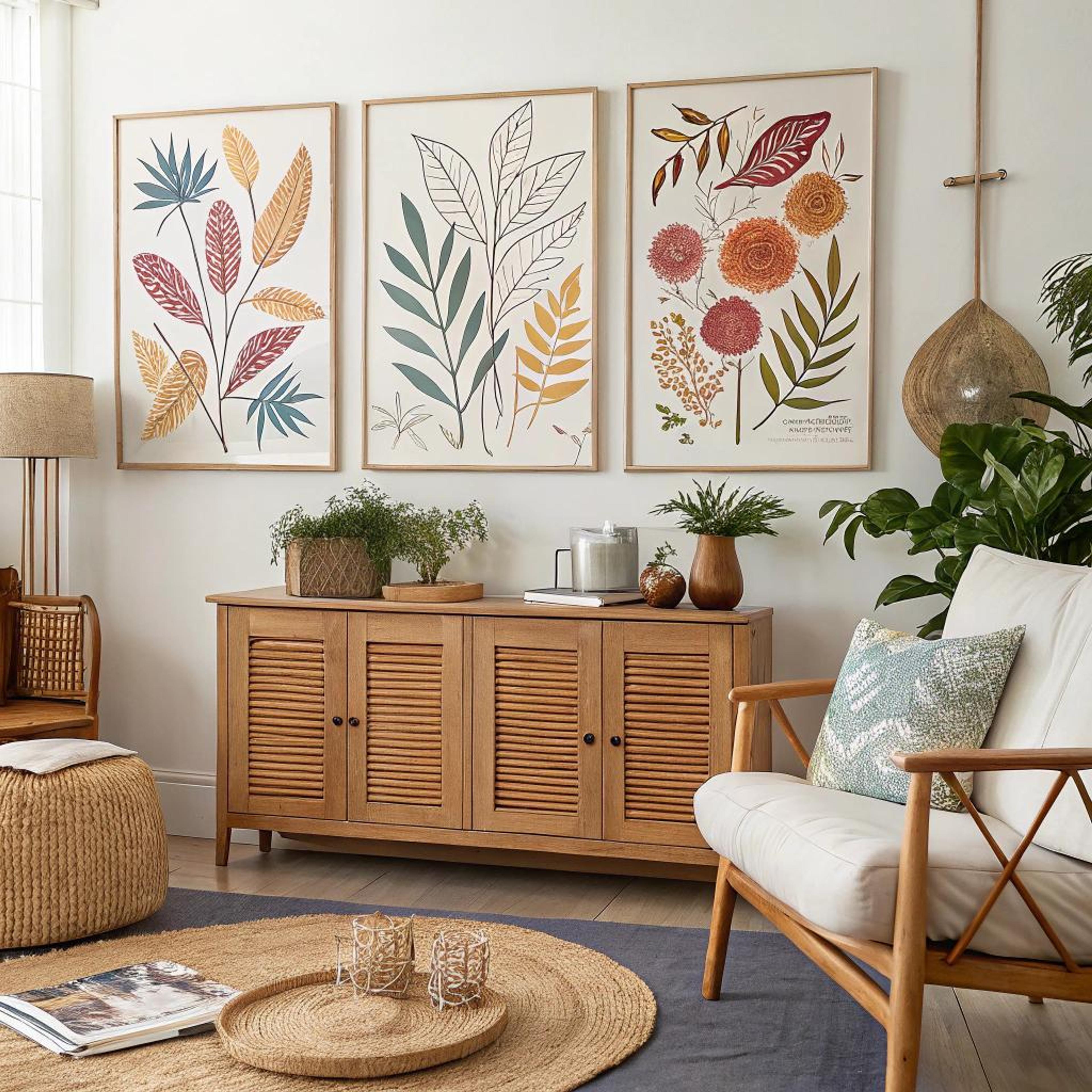 Botanische fotowand met warmte