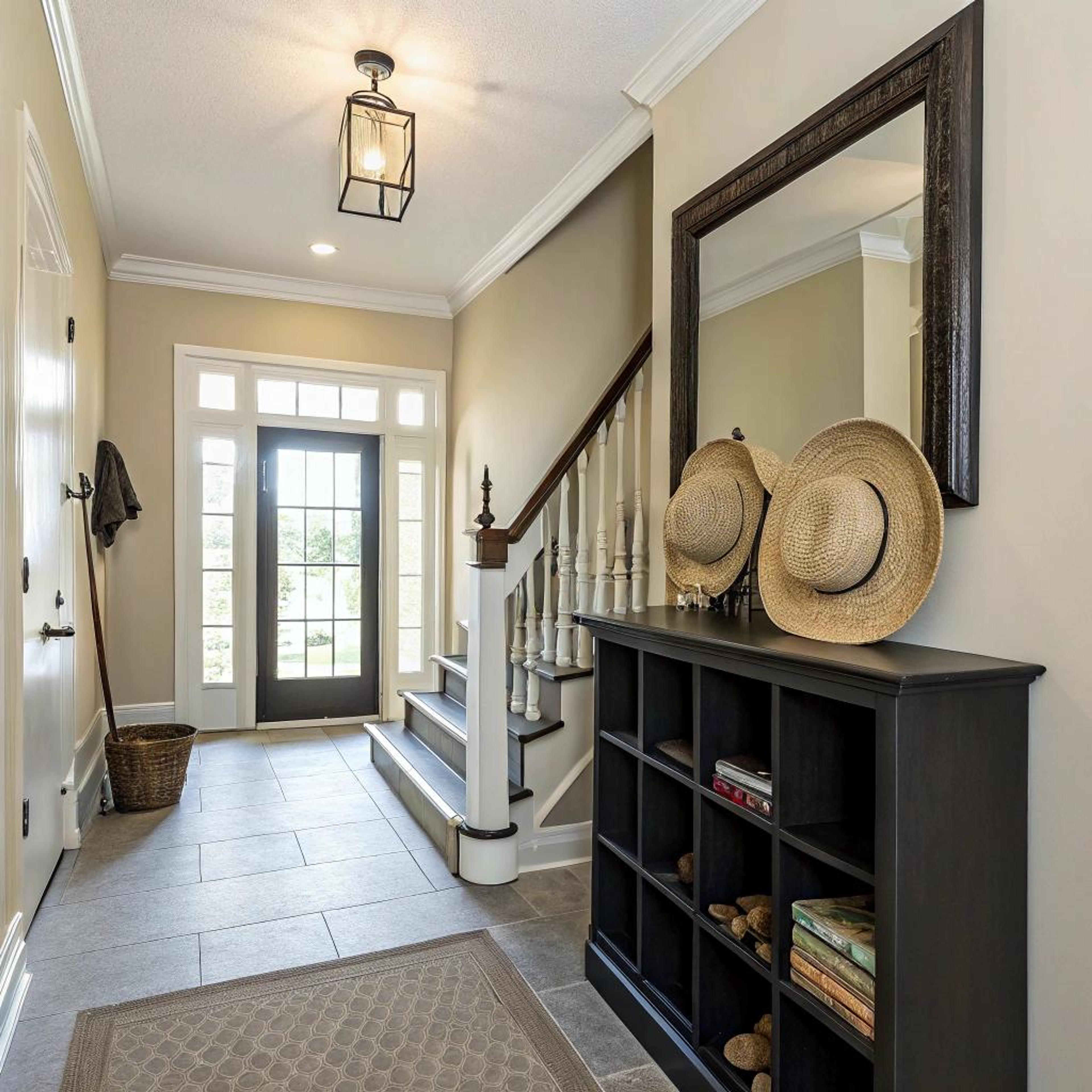 Beige muren met donker hout