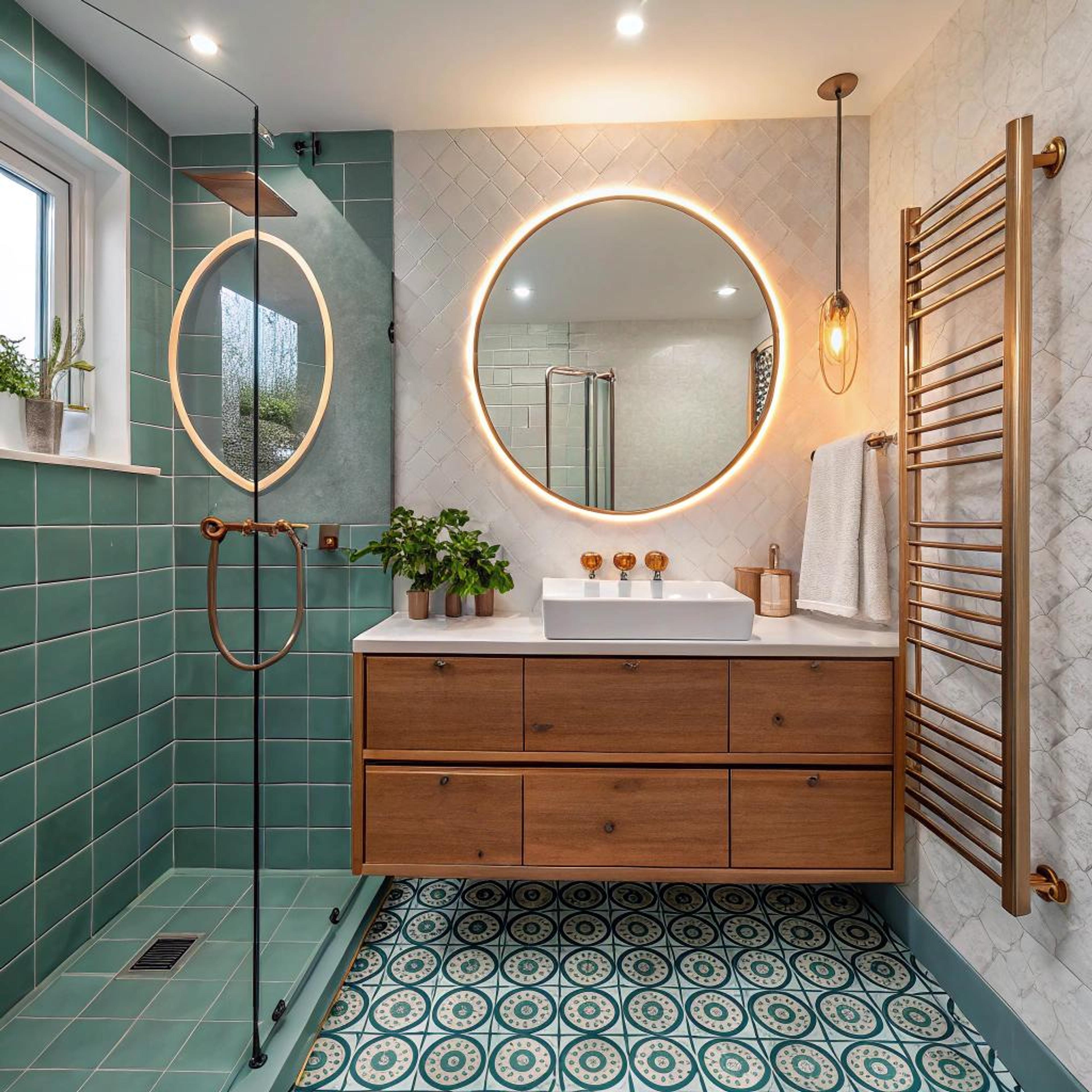 Groene accenten met kopertinten