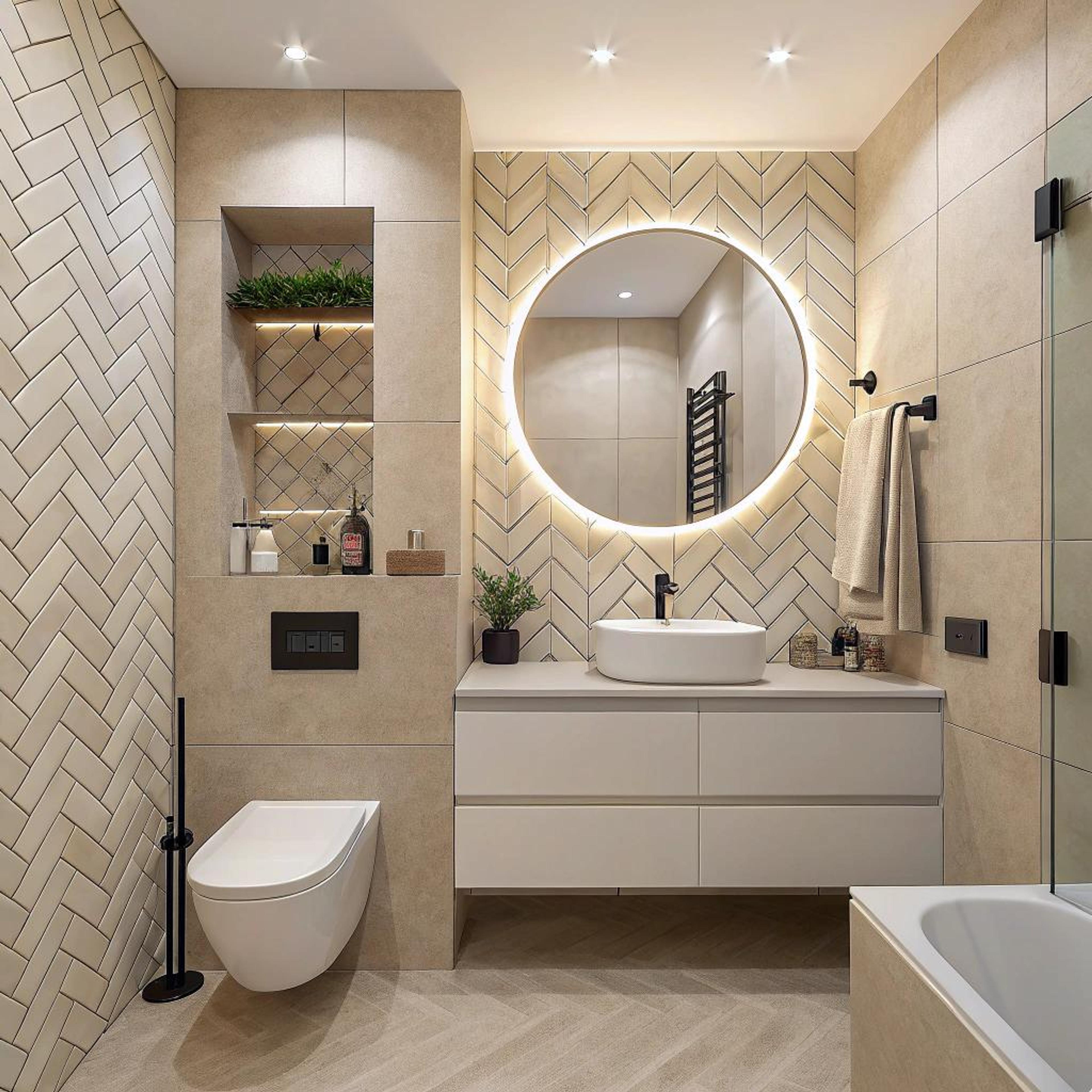 Verlichte nis voor groene accenten