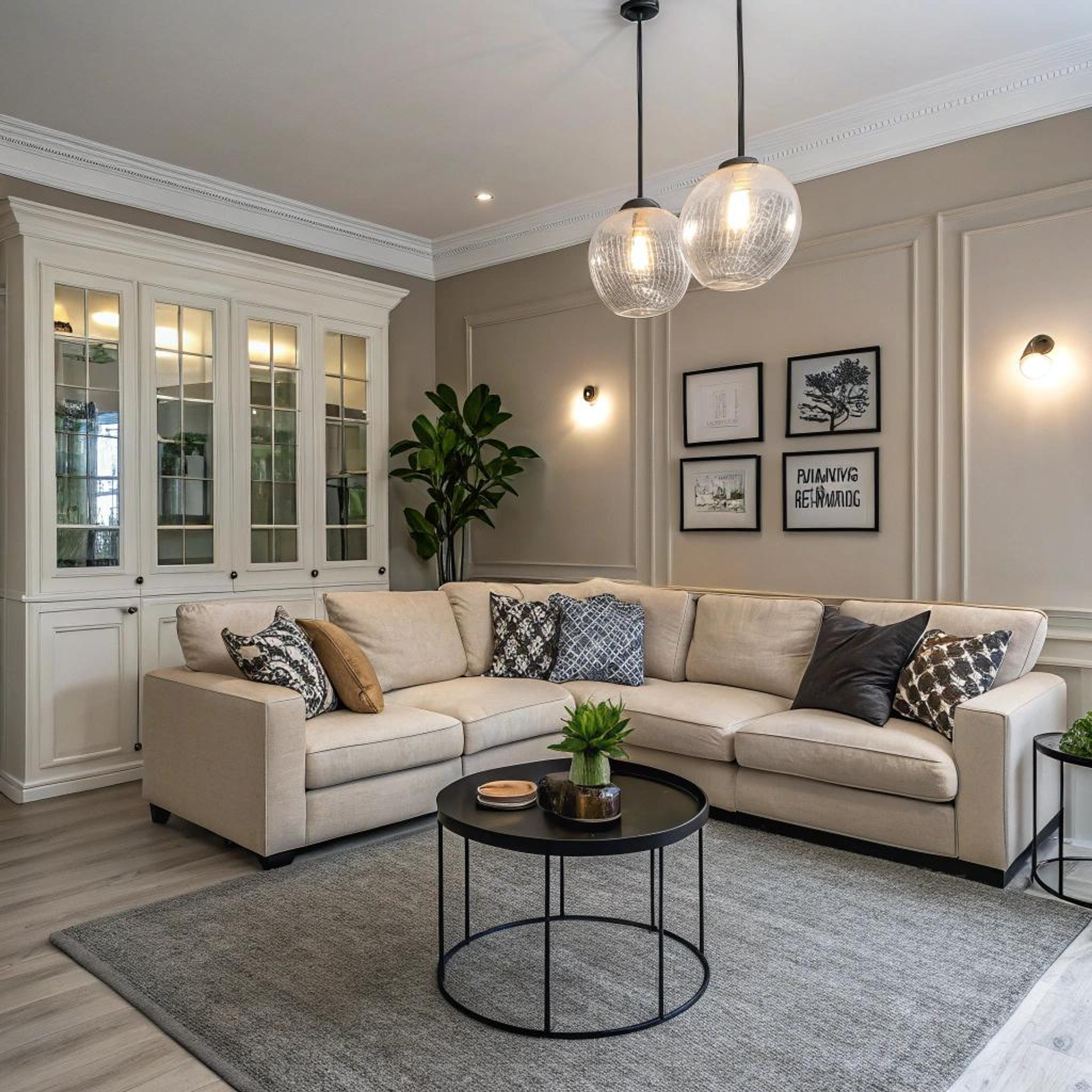 Beige basis met patroonmix