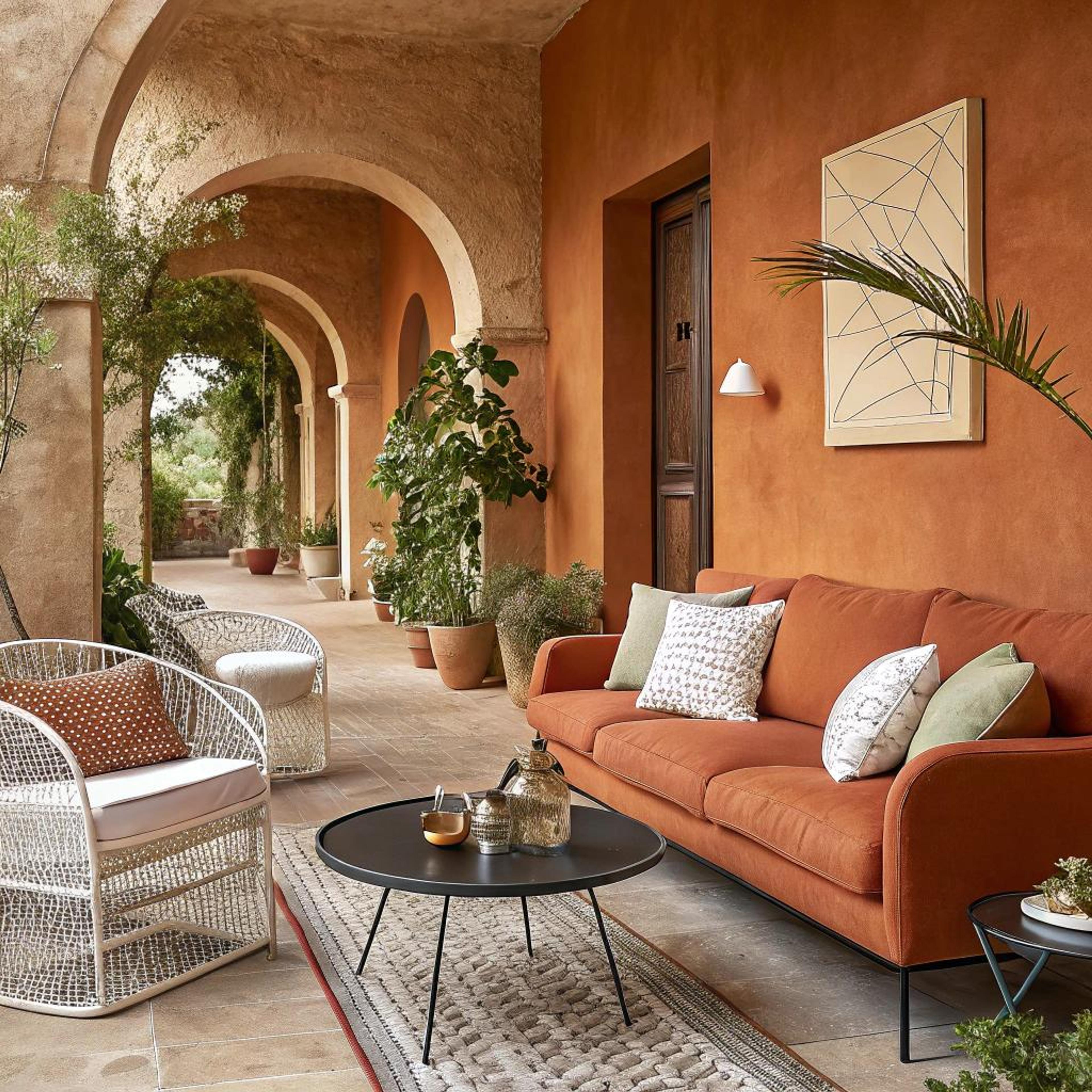 Terracotta sfeer op patio