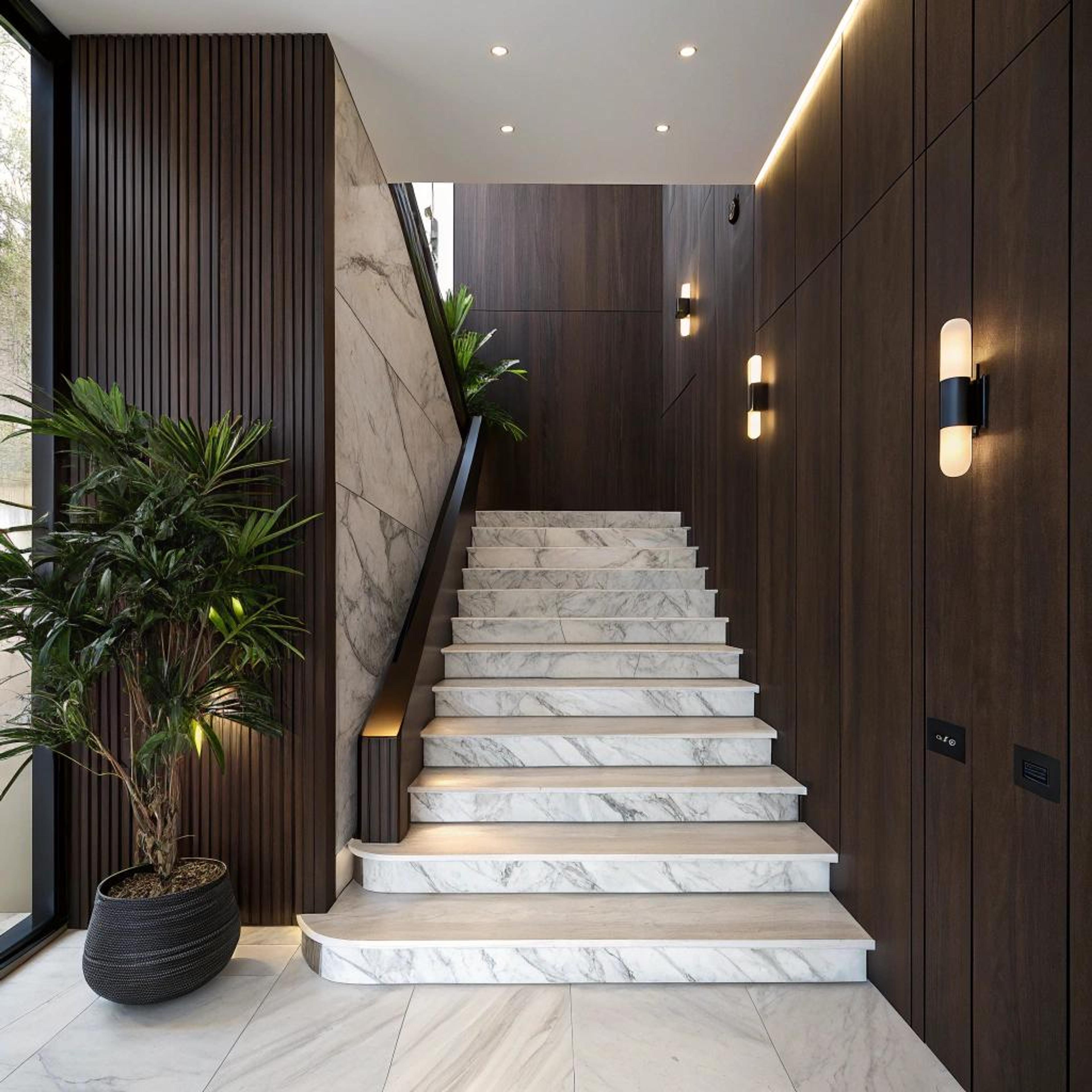 Luxe entree met groenaccenten