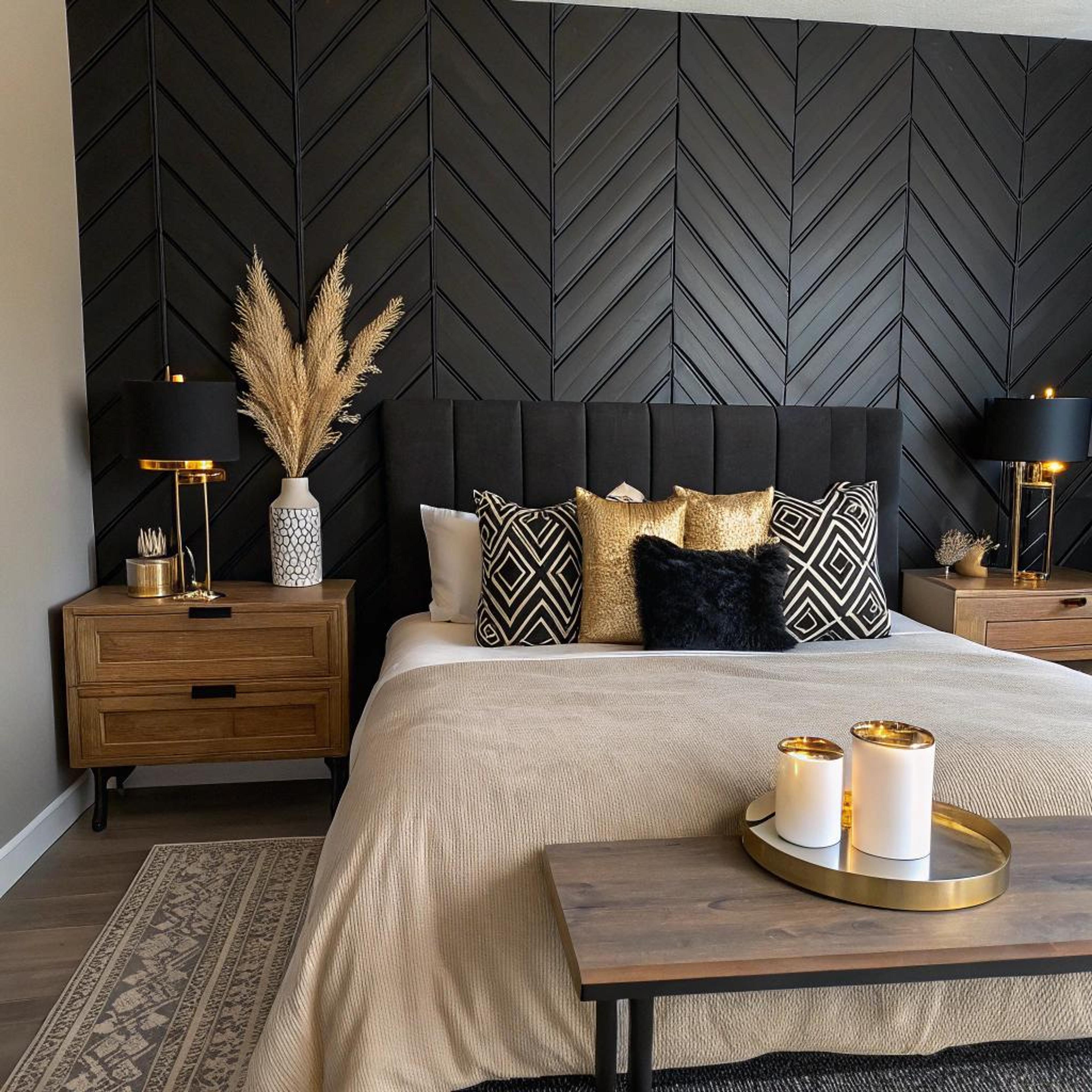 Zwart chevron-patroon als statement