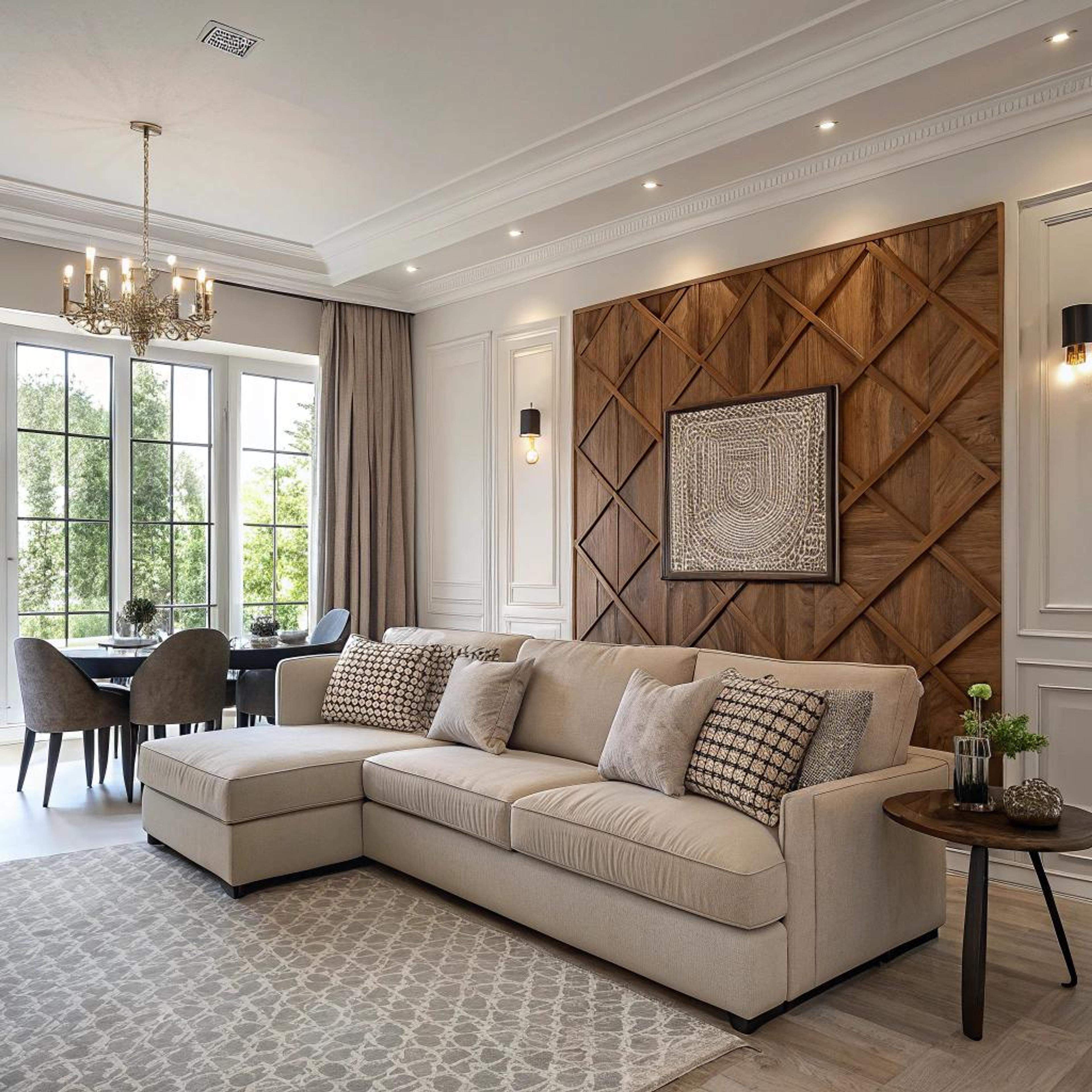 Geometrische wand voor luxe