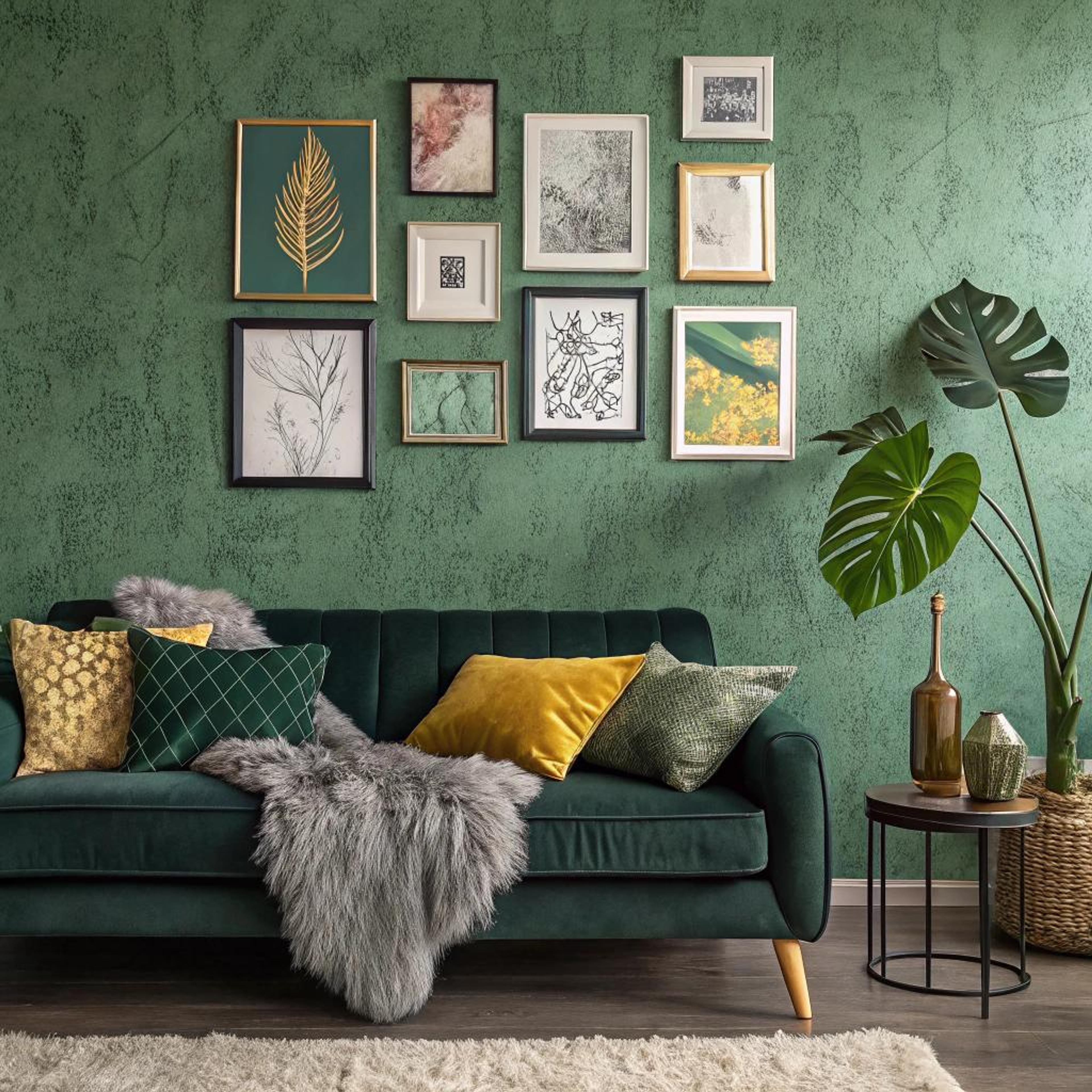 Groene muur met kunstgalerij