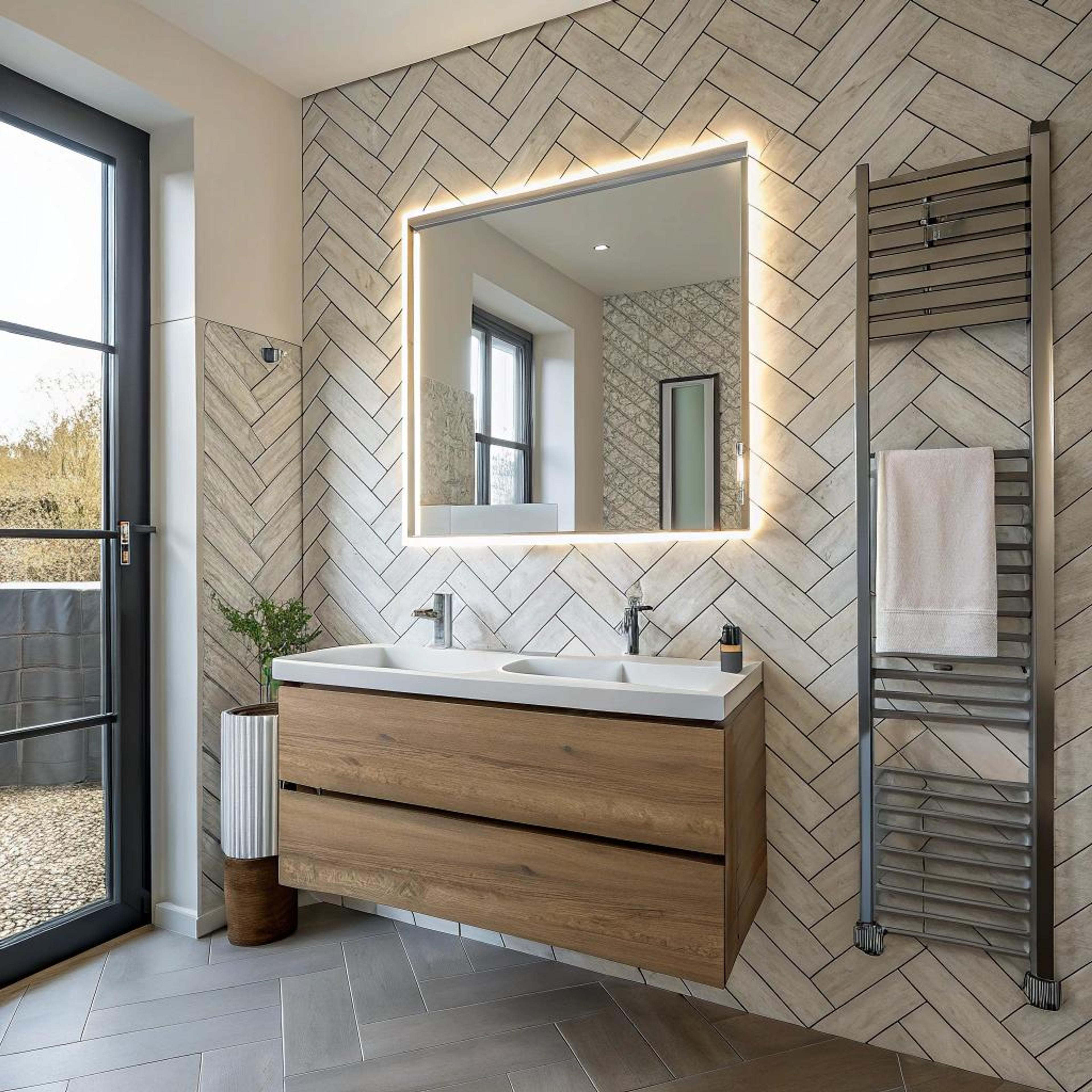 Lichtspel op visgraatwanden