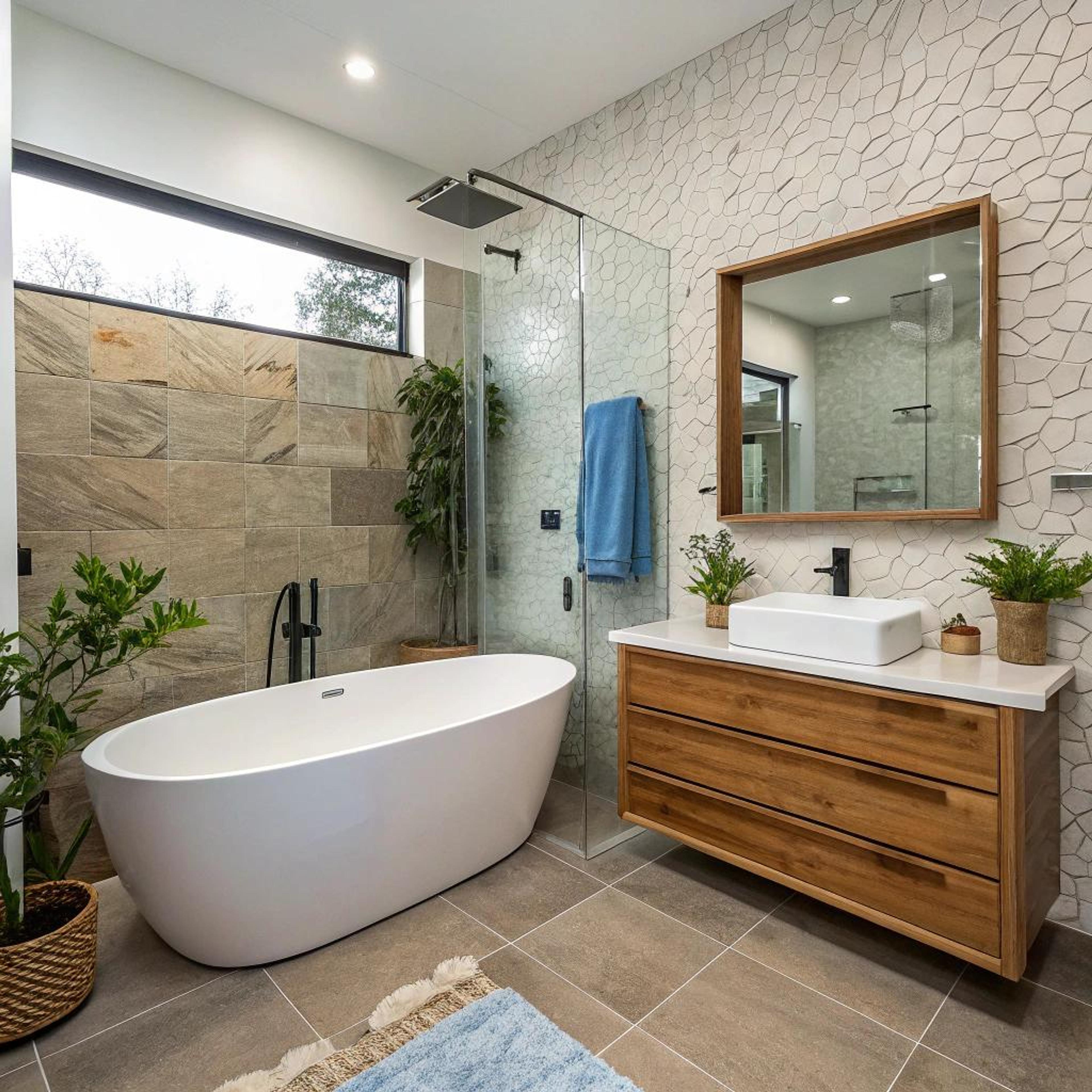 Groen in gevlochten manden