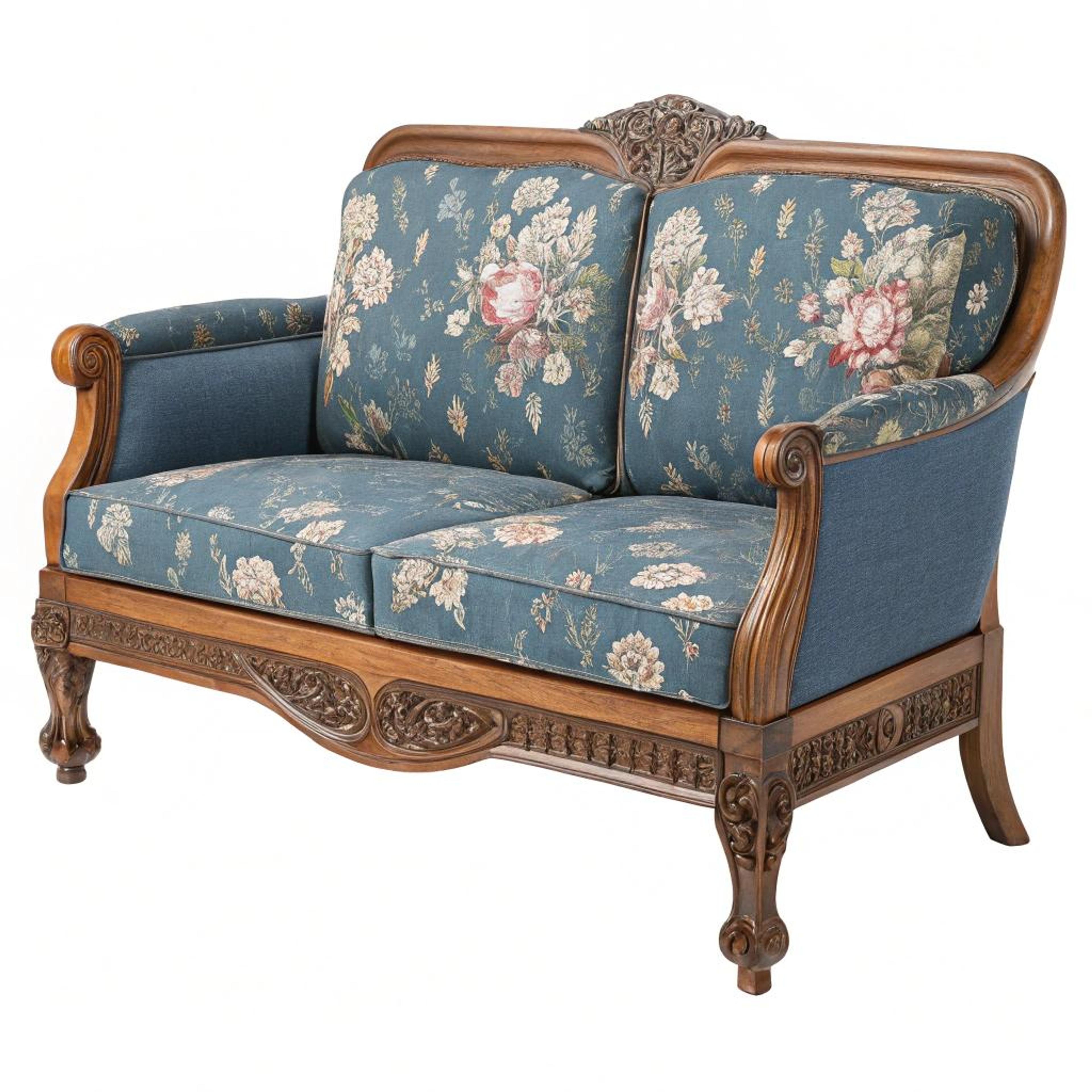 Romantische bloemen op zitbank-settee