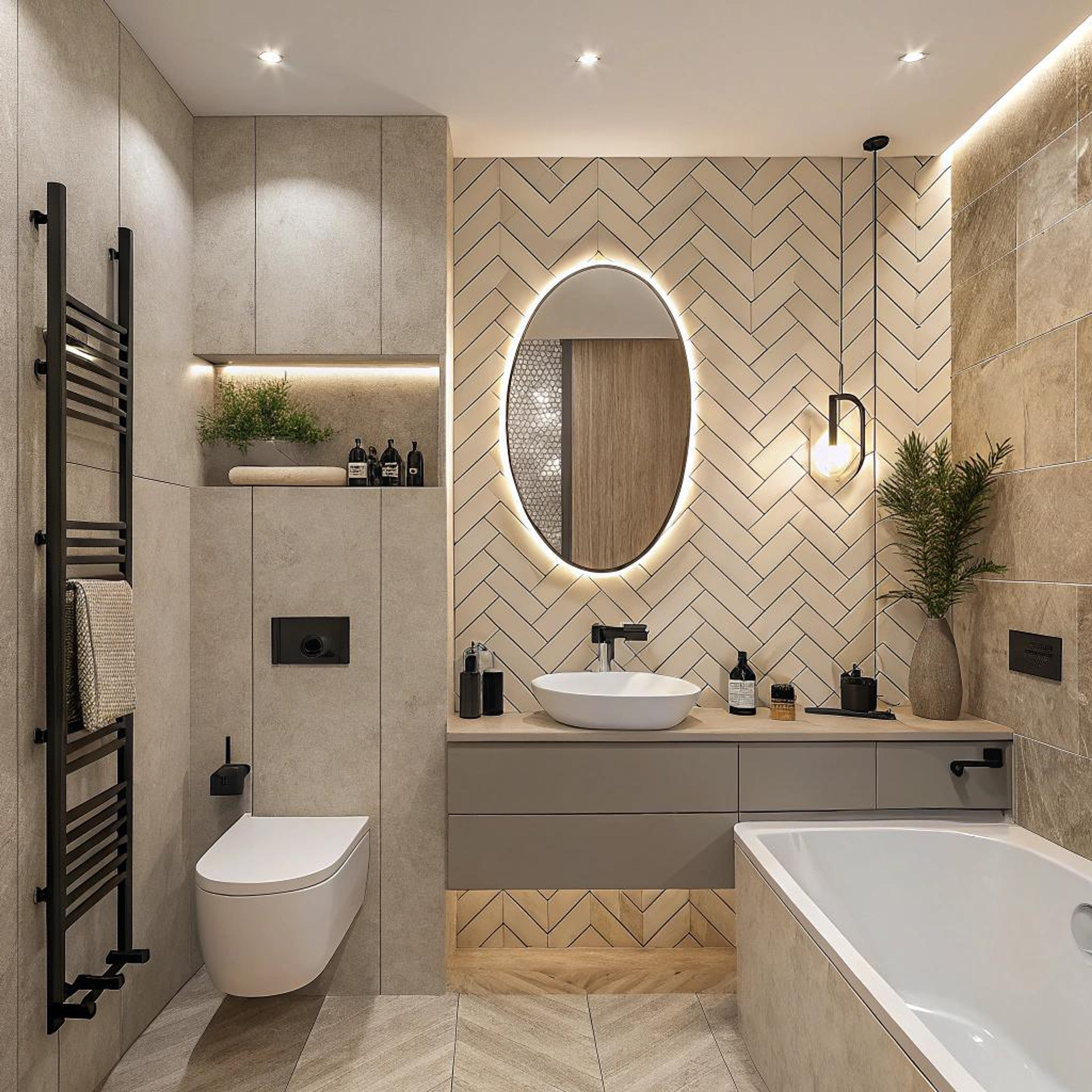 Visuele dynamiek met visgraattegels