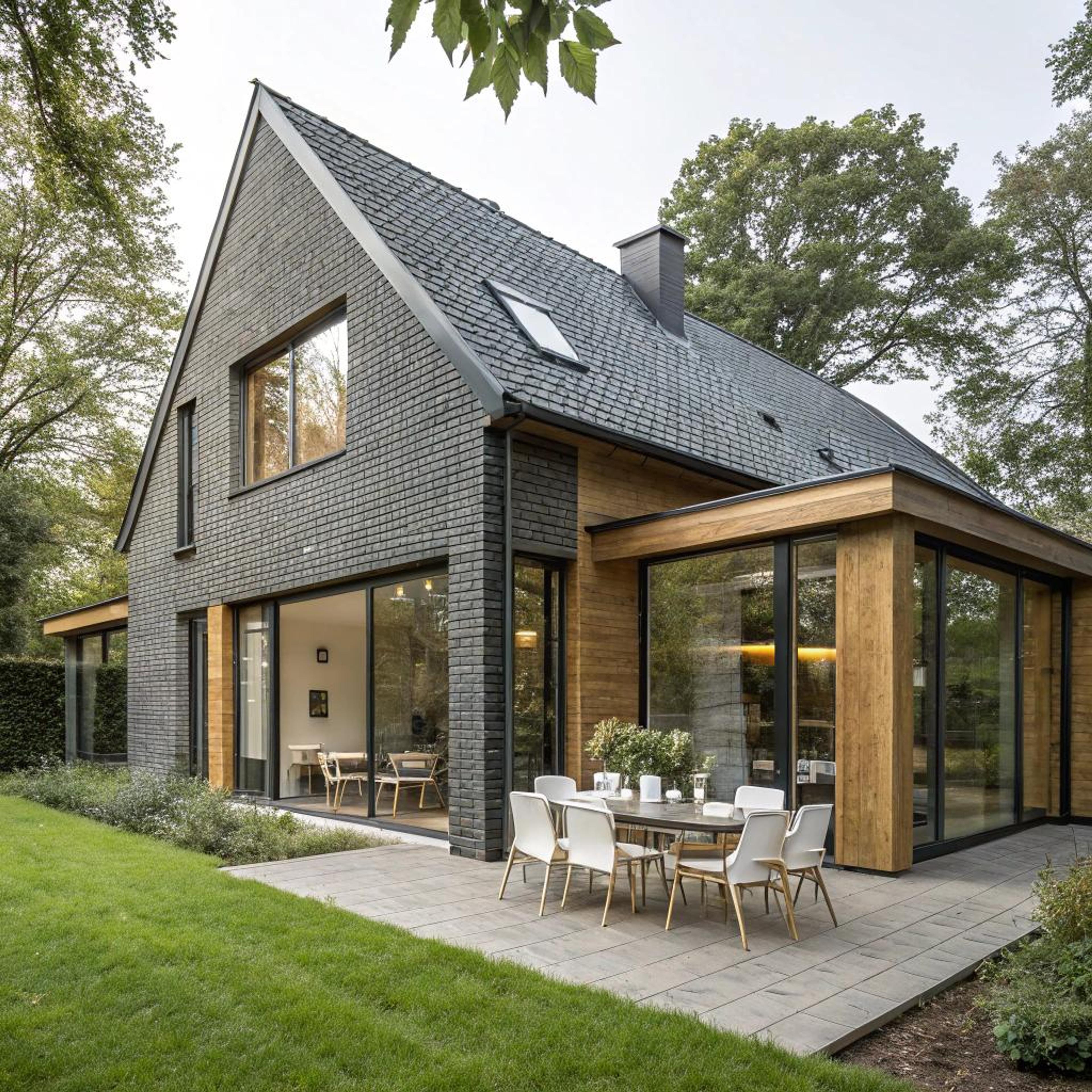 Witte stoelen op het terras
