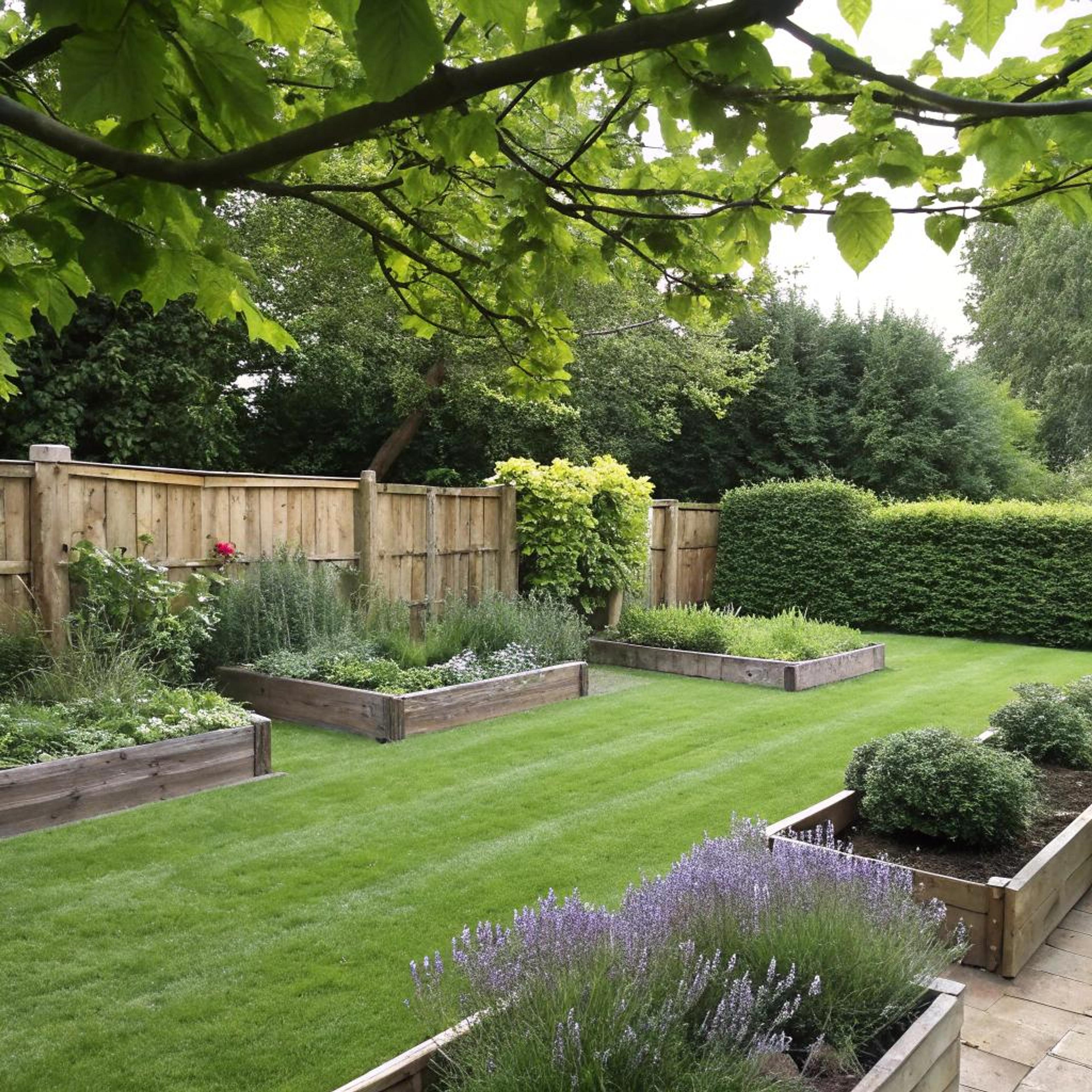 Verhoogde plantenbakken met lavendel