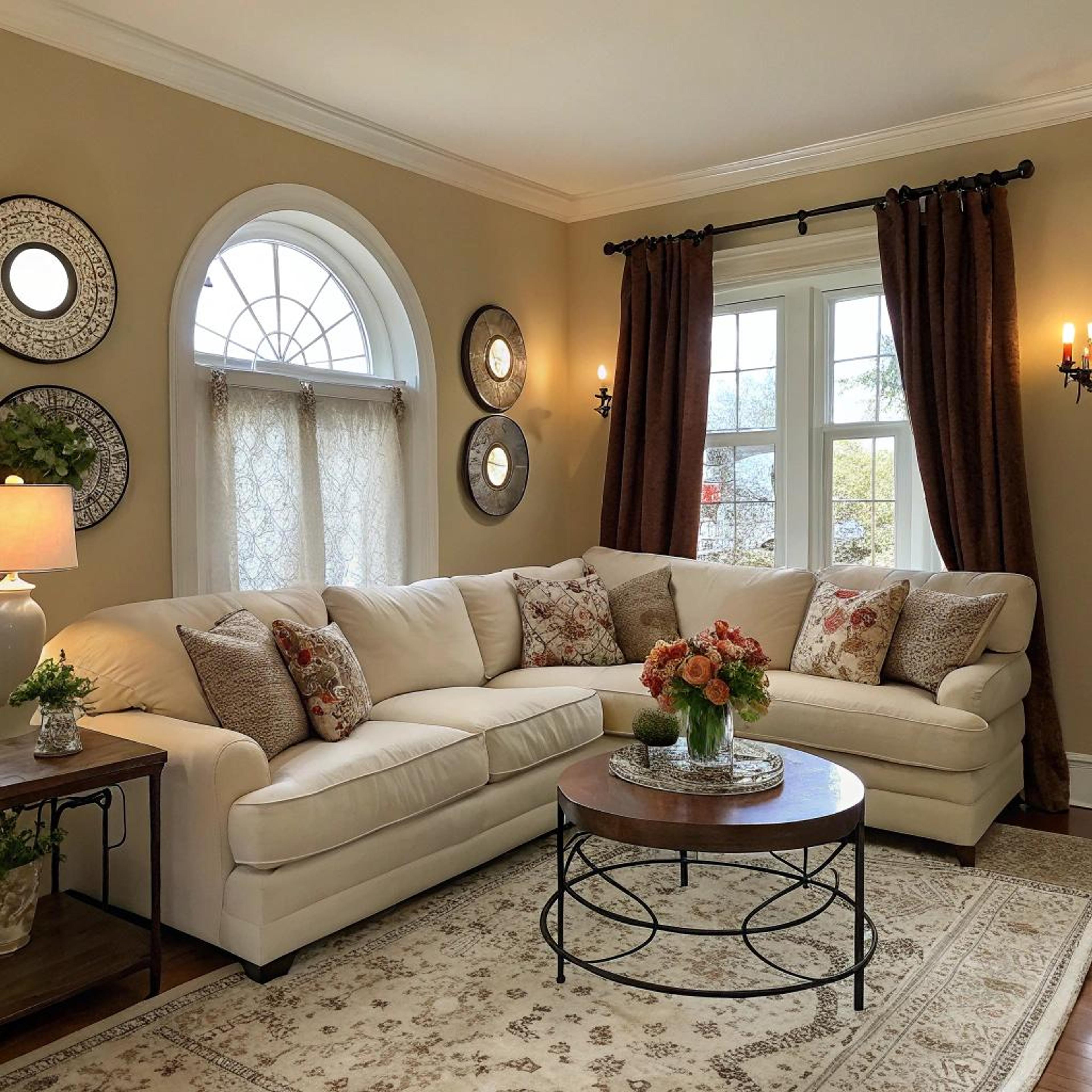 Ronde spiegels en zandtinten