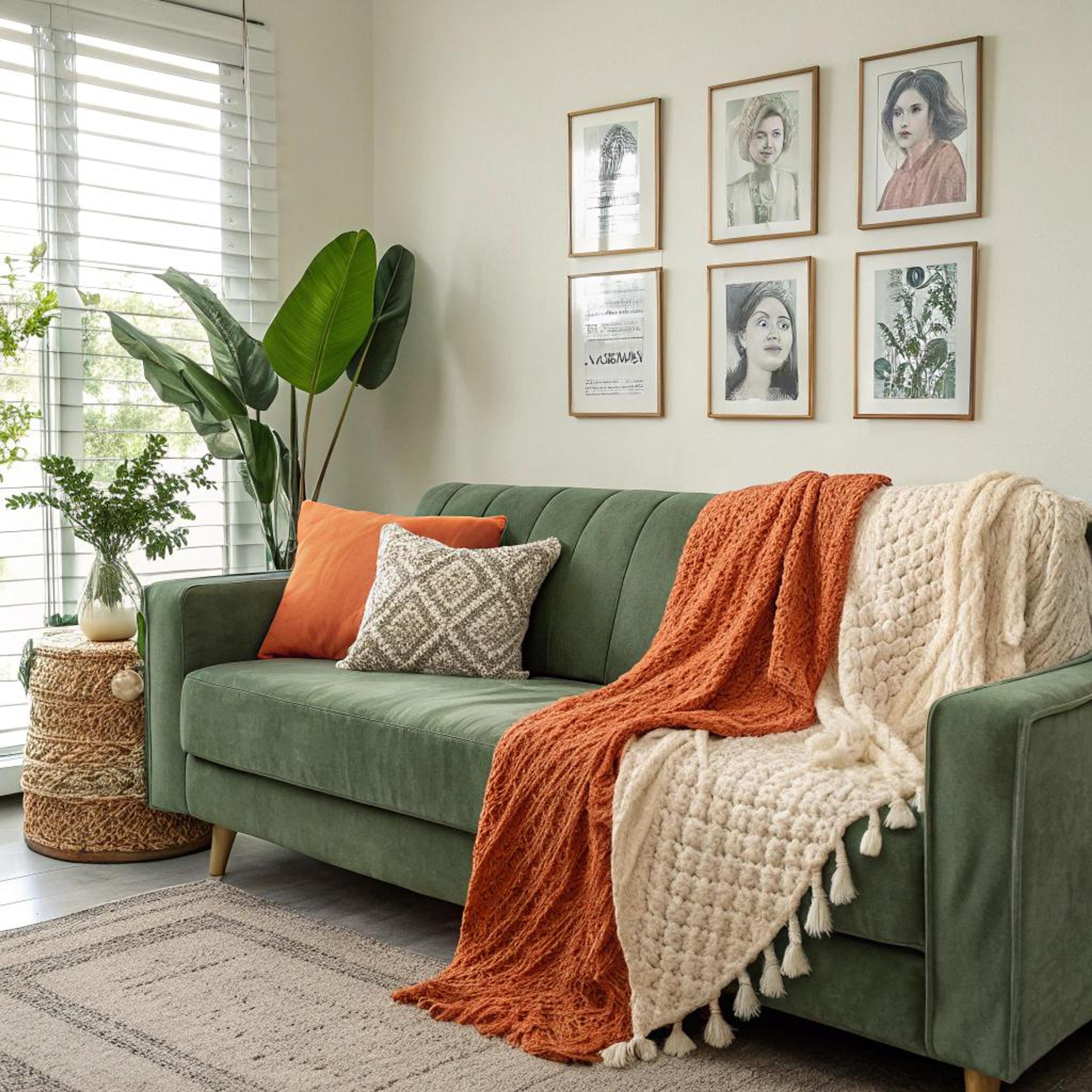 Groene bank en aardse tinten