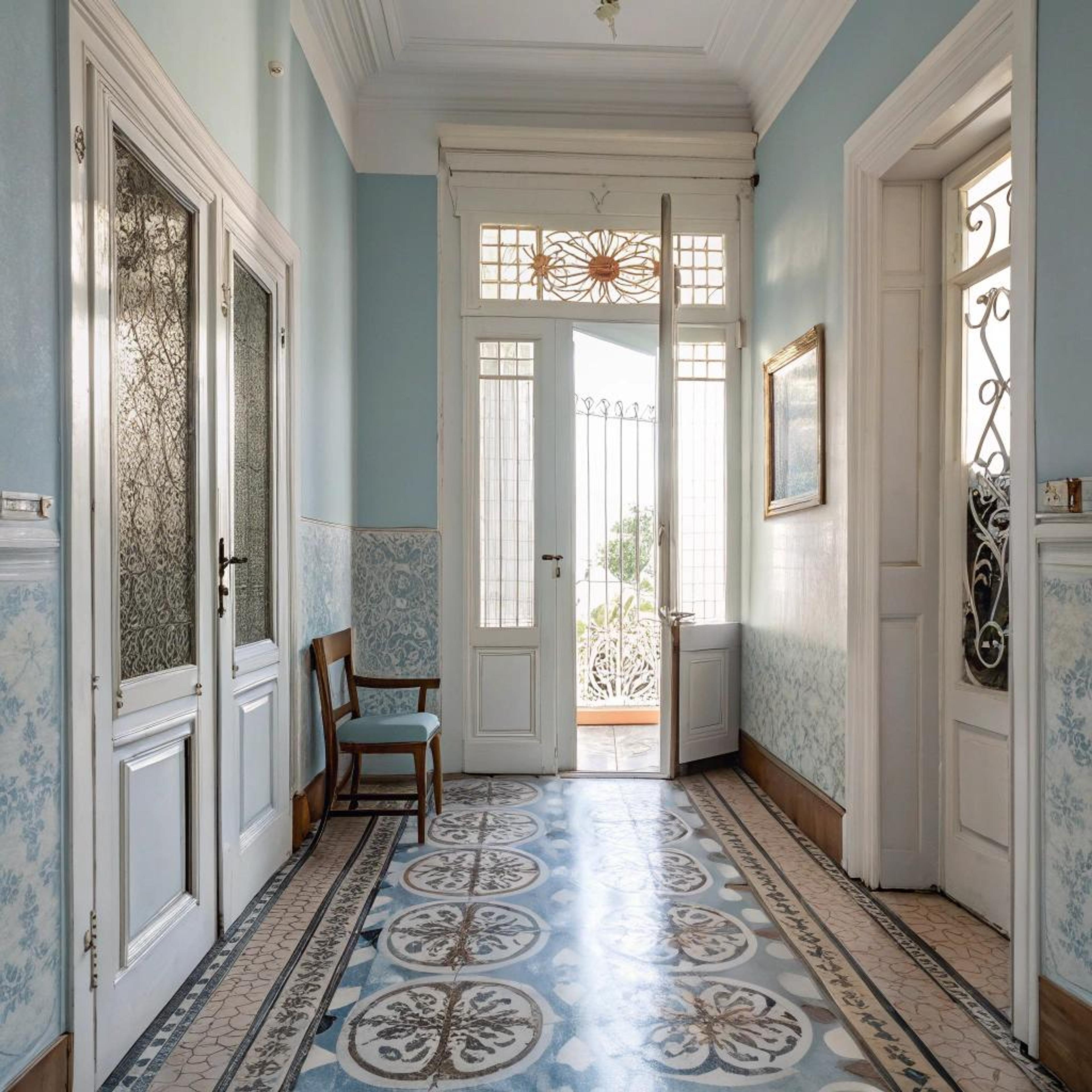 Lichtblauw met vintage charme