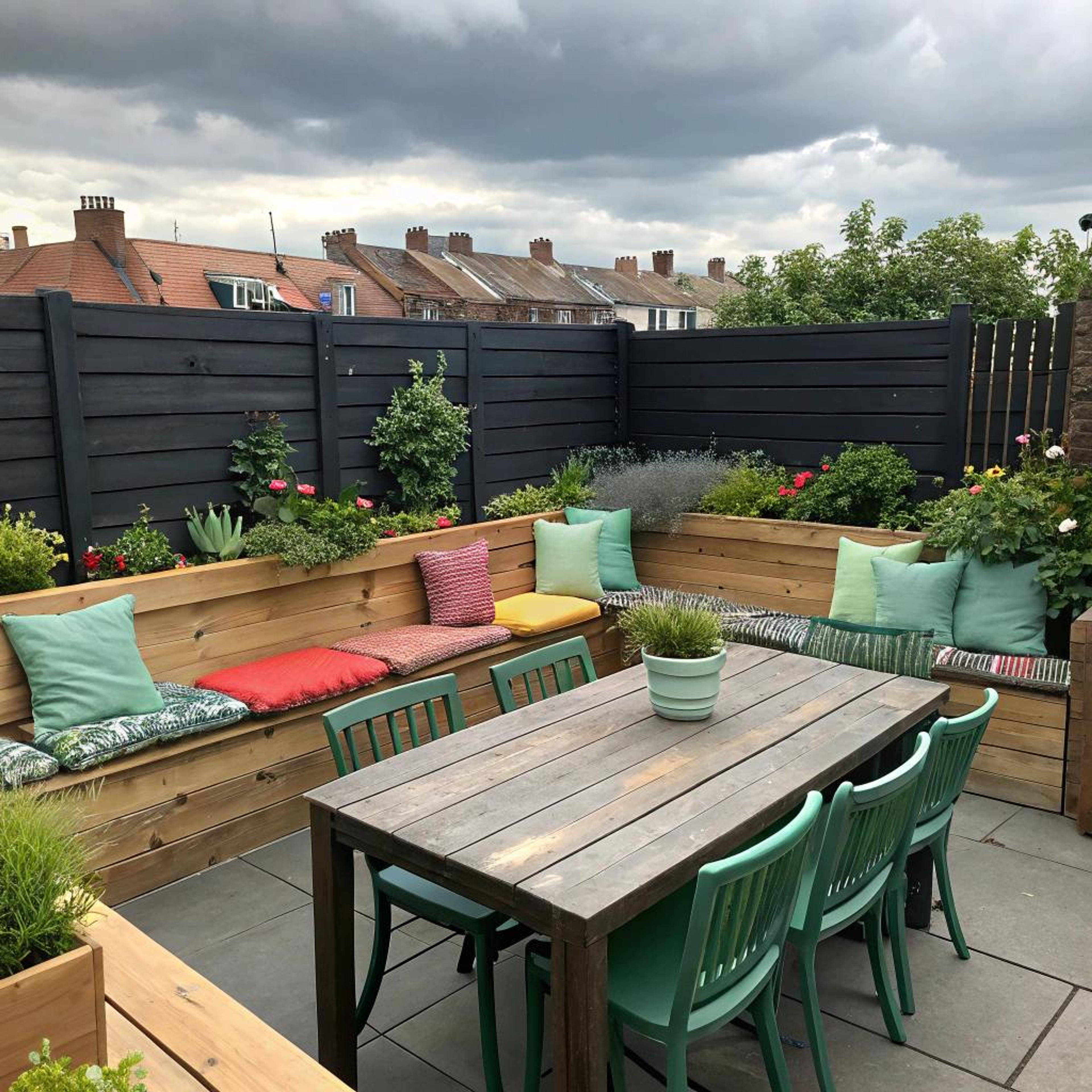 Zitplek met kleurrijke border