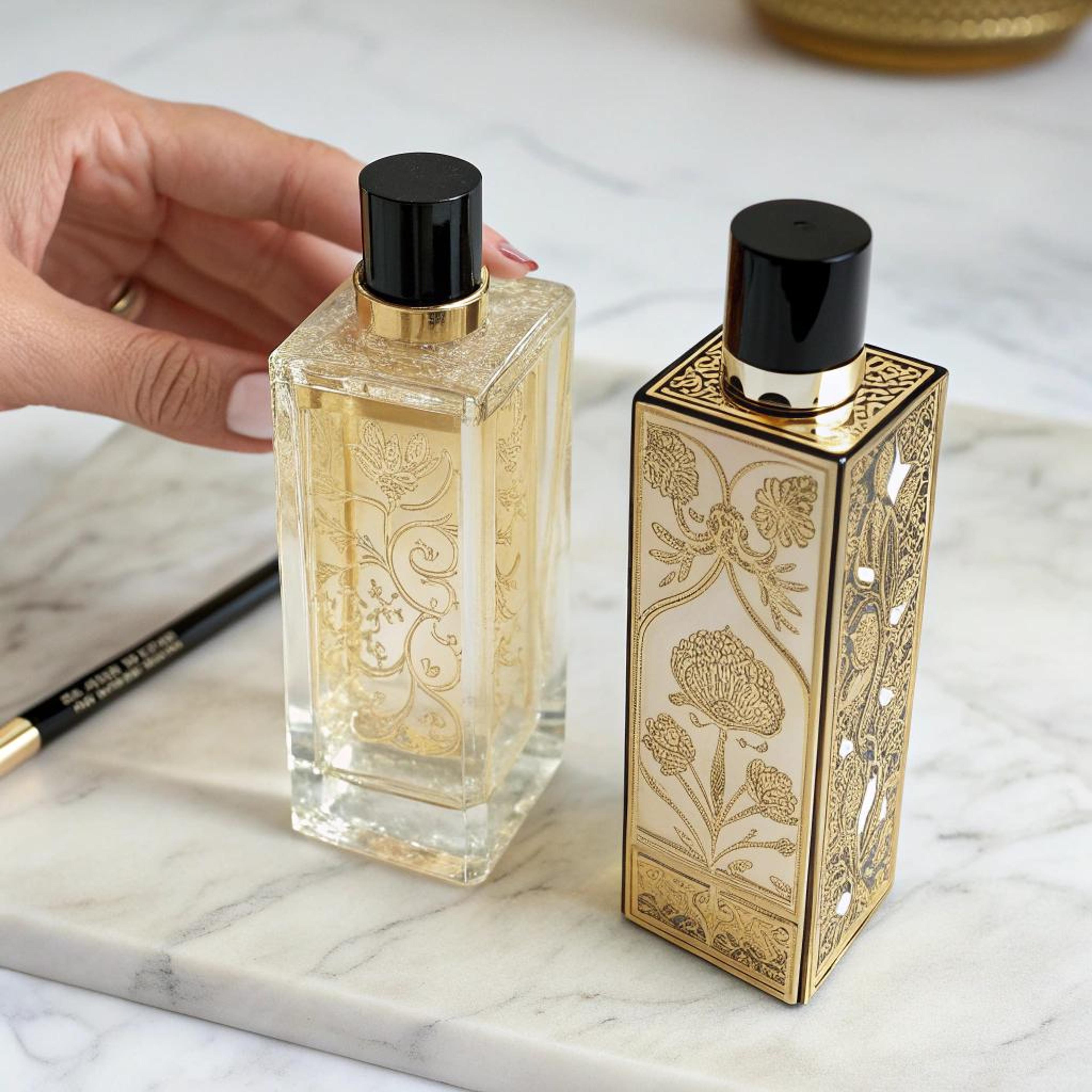 Gouden details op marmer